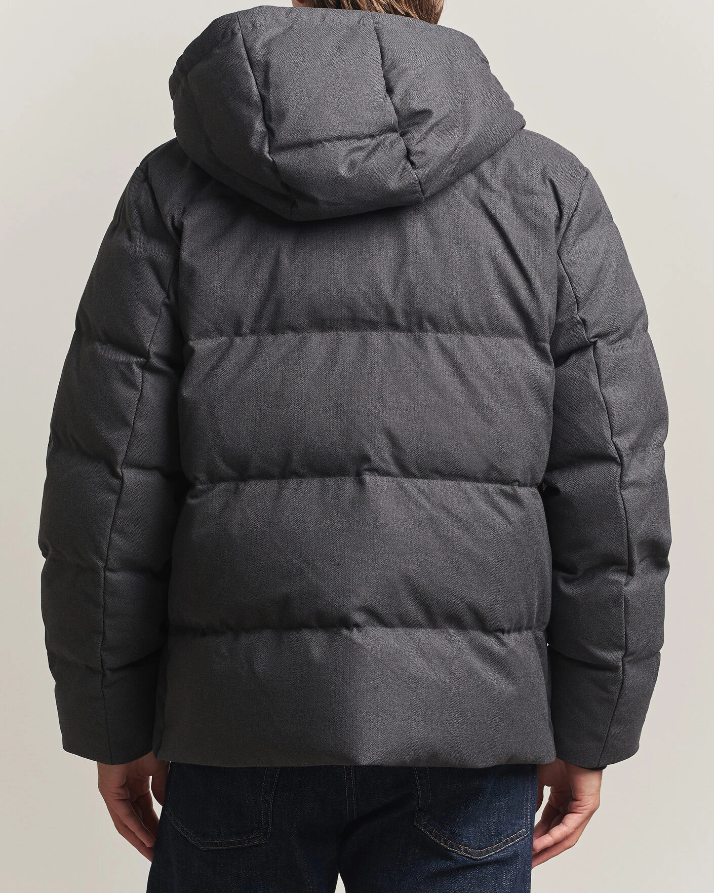 Herr | Jackor | Gant | Flannel Down Hooded Jacket Black Grey