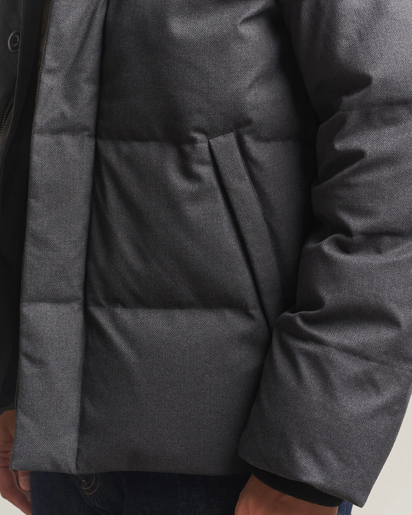 Herr | Jackor | Gant | Flannel Down Hooded Jacket Black Grey