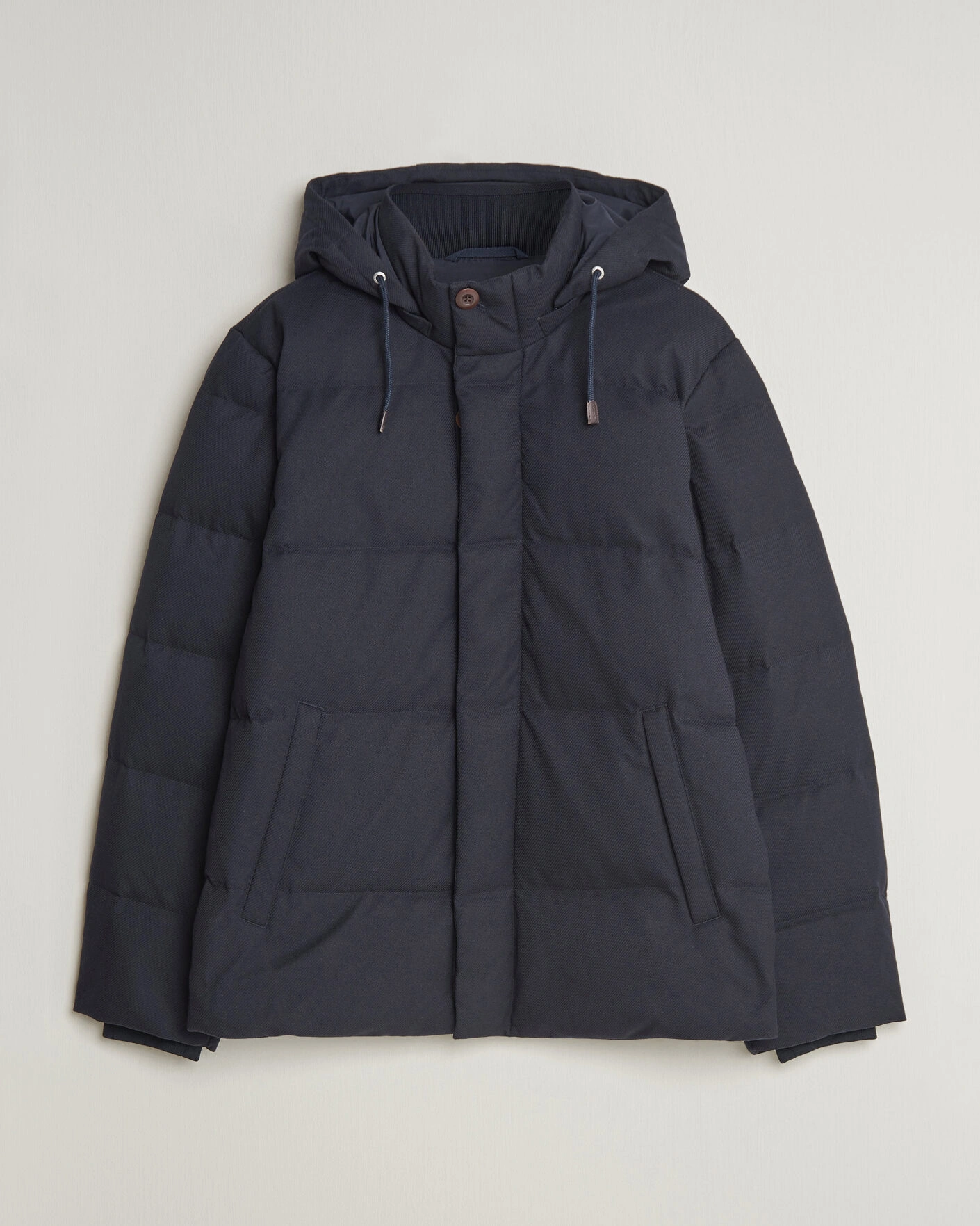 Herr | Jackor | Gant | Flannel Down Hooded Jacket Evening Blue