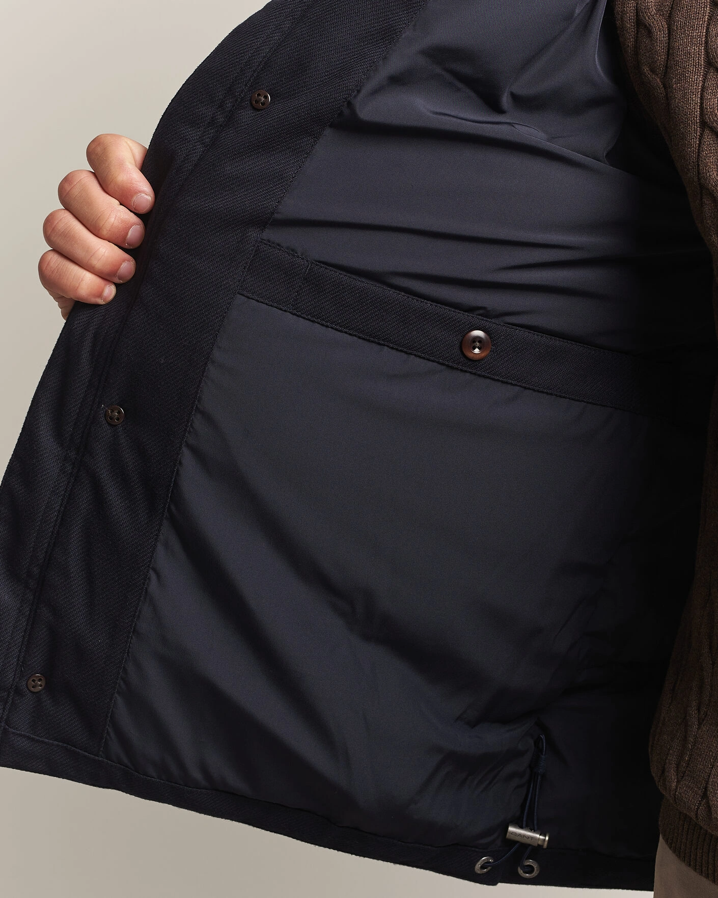 Herr | Jackor | Gant | Flannel Down Hooded Jacket Evening Blue