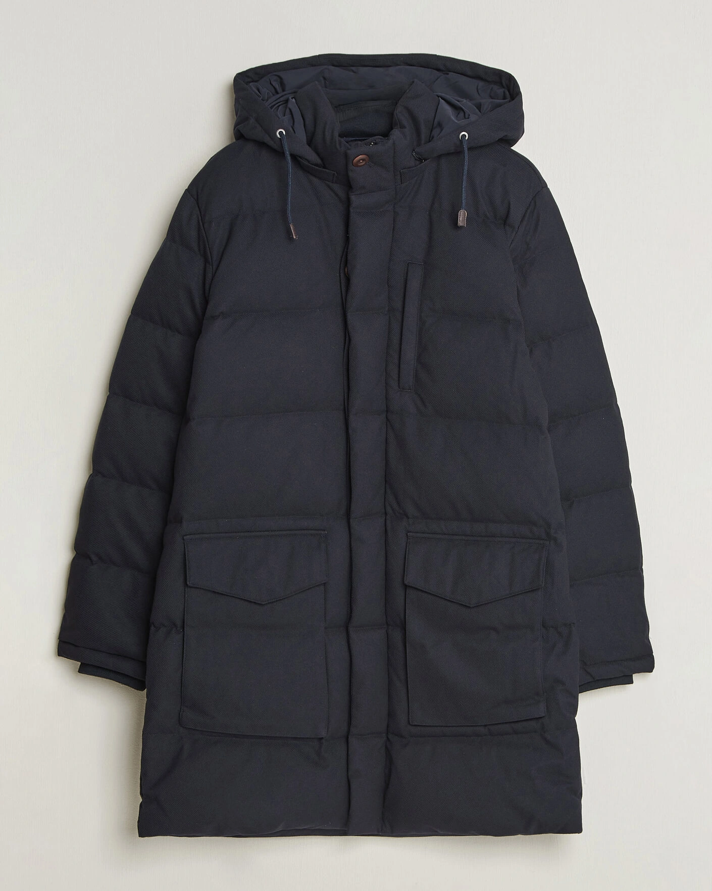 Herr | Jackor | Gant | Flannel Down Hooded Parka Evening Blue