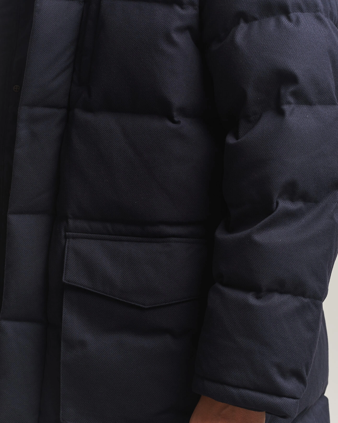 Herr | Jackor | Gant | Flannel Down Hooded Parka Evening Blue