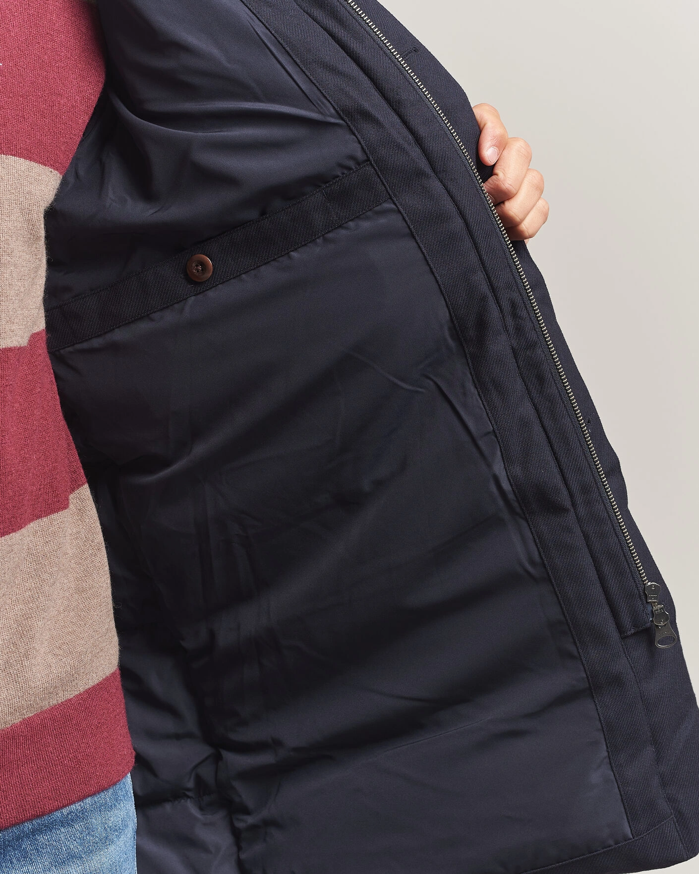 Herr | Jackor | Gant | Flannel Down Hooded Parka Evening Blue