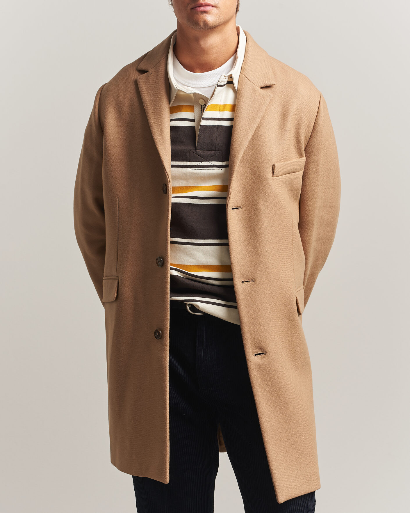 Herr | Jackor | Gant | Classic Wool/Cashmere Coat Light Taupe