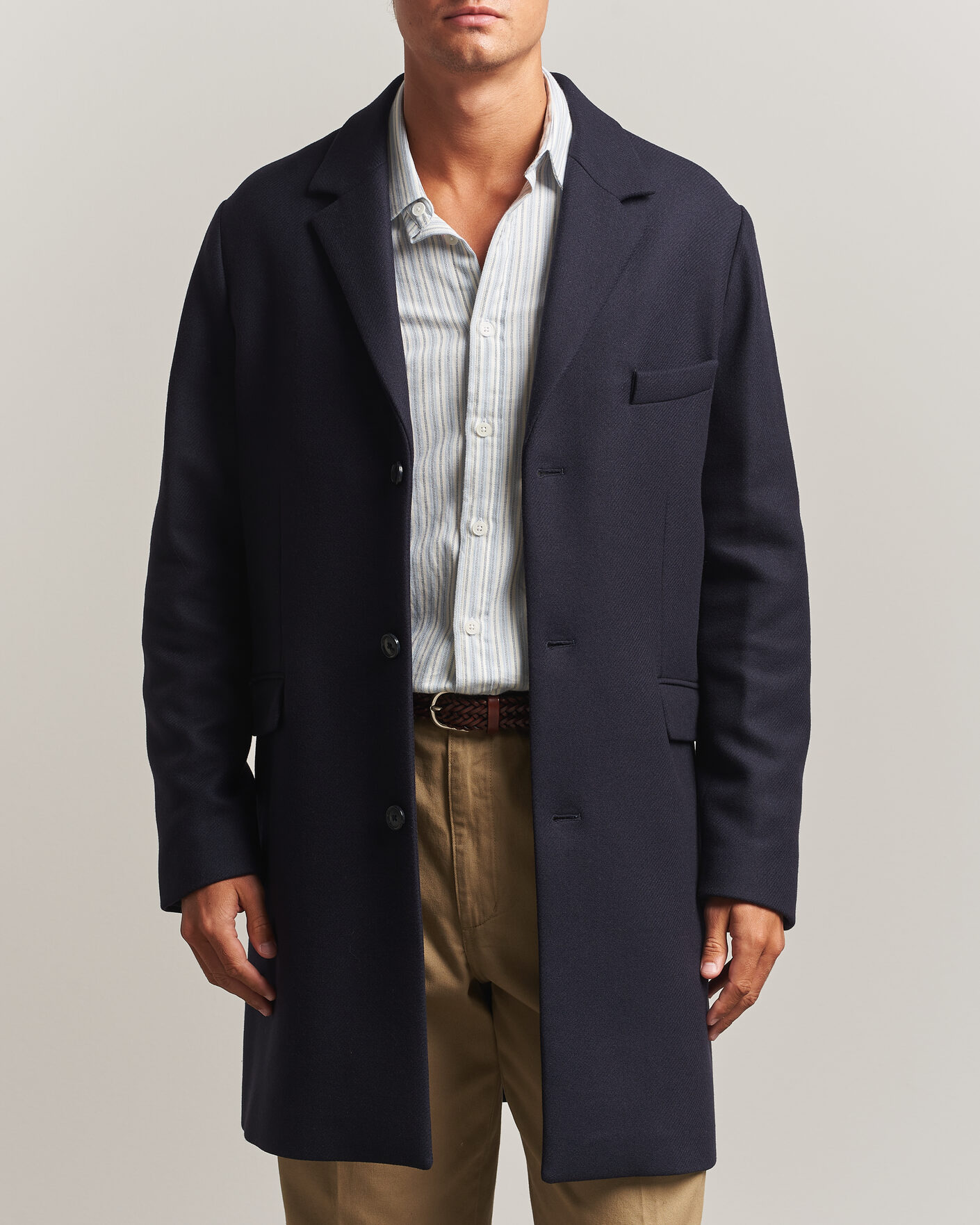 Herr | Jackor | Gant | Classic Wool/Cashmere Coat Evening Blue