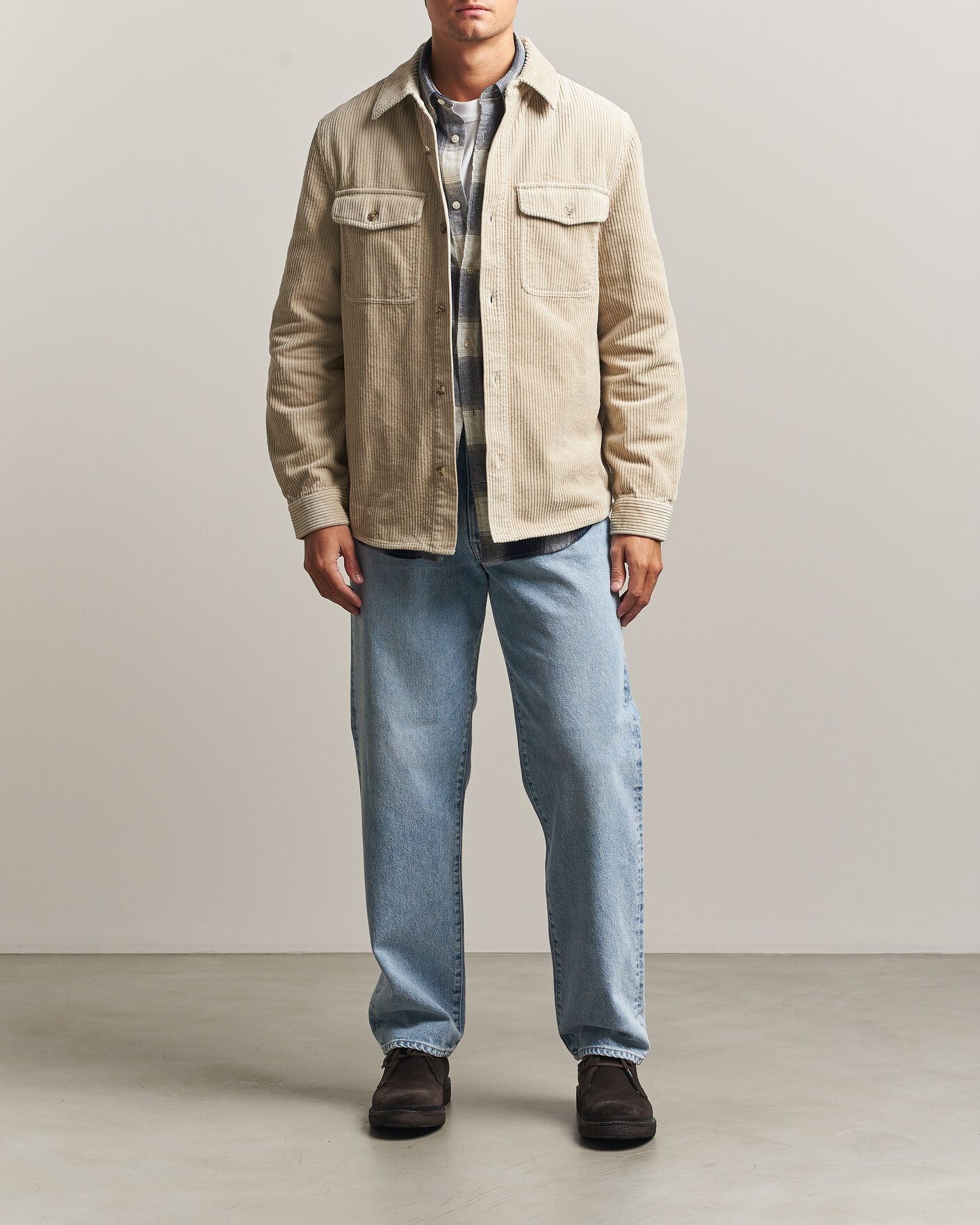 Herr | Skjortor | Gant | Regular Fit Corduroy Overshirt Clay Beige