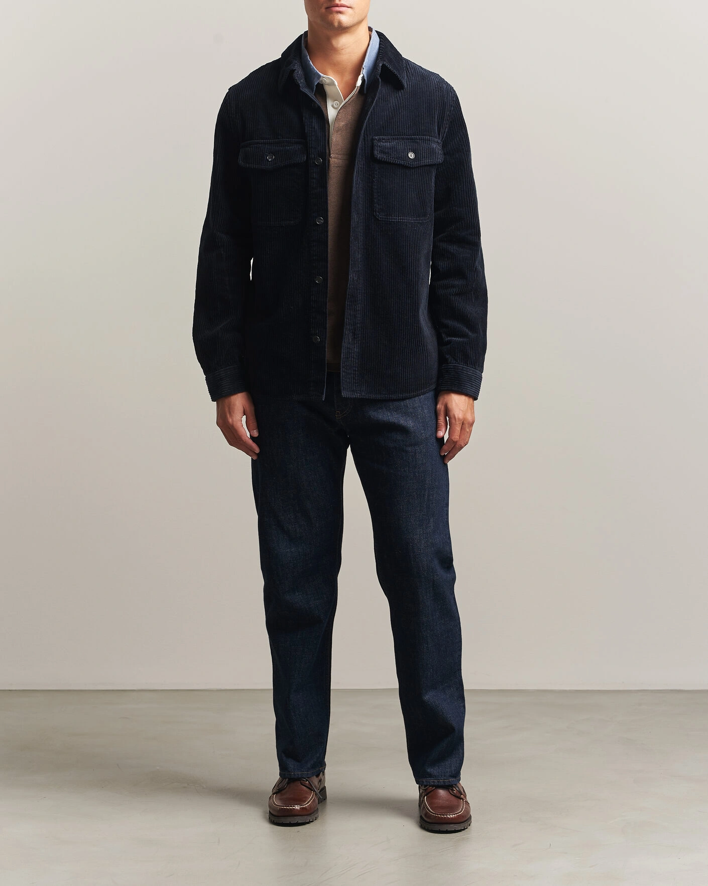 Herr | Skjortor | Gant | Regular Fit Corduroy Overshirt Evening Blue