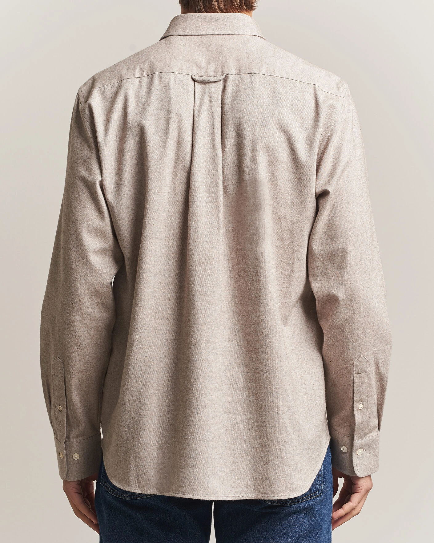 Herr | Skjortor | Gant | Regular Fit Flannel Shirt Light Brown Melange