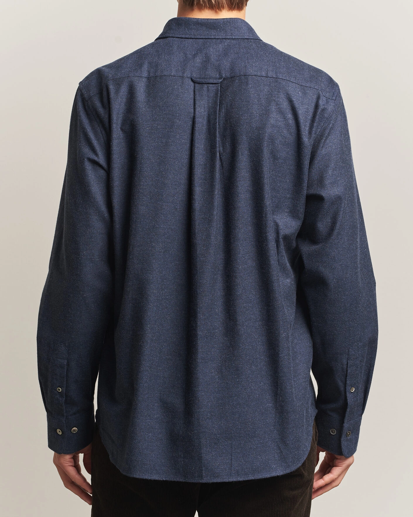 Herr | Skjortor | Gant | Regular Fit Flannel Shirt Dark Navy Melange