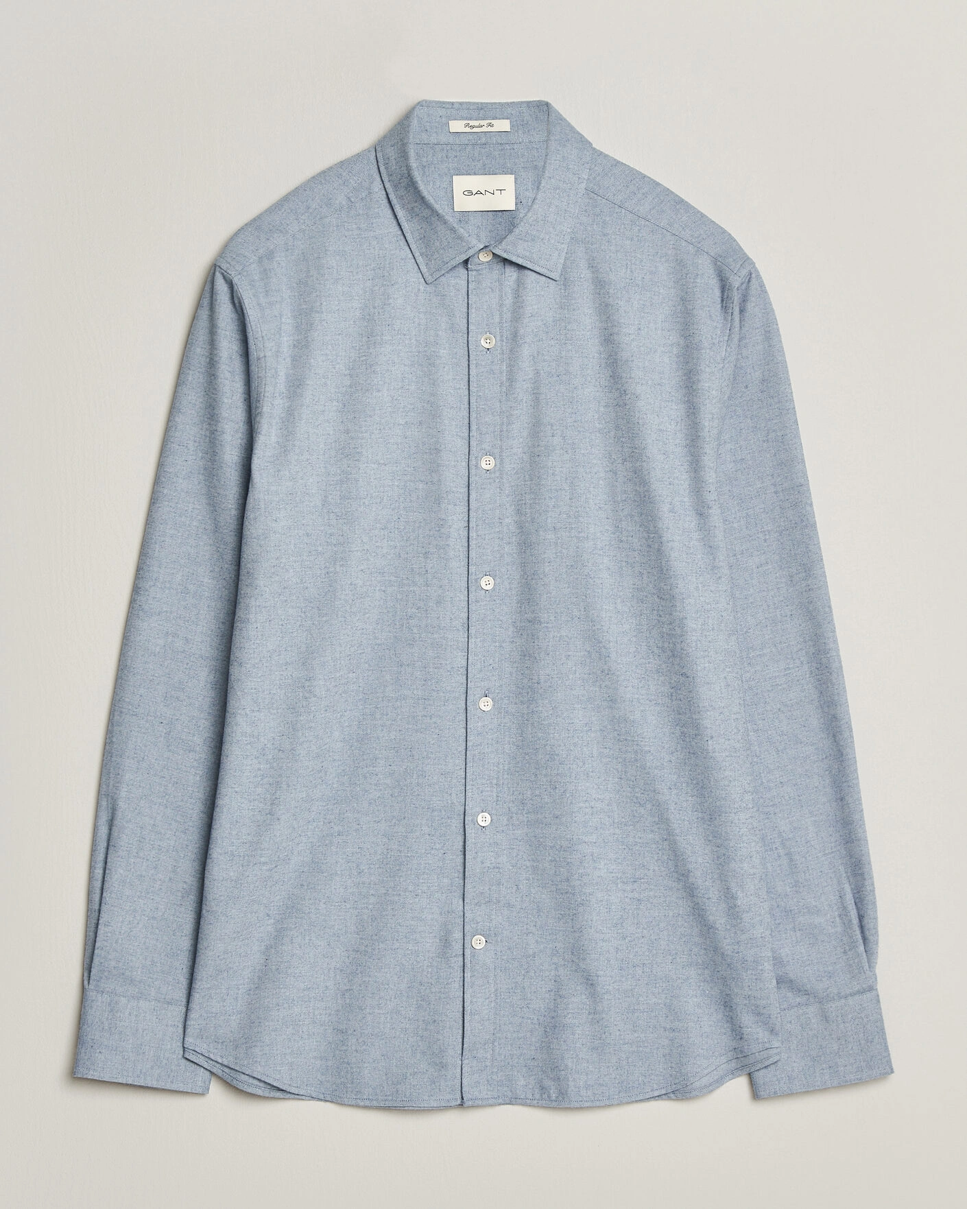 Herr | Skjortor | Gant | Regular Fit Flannel Shirt Light Blue Melange