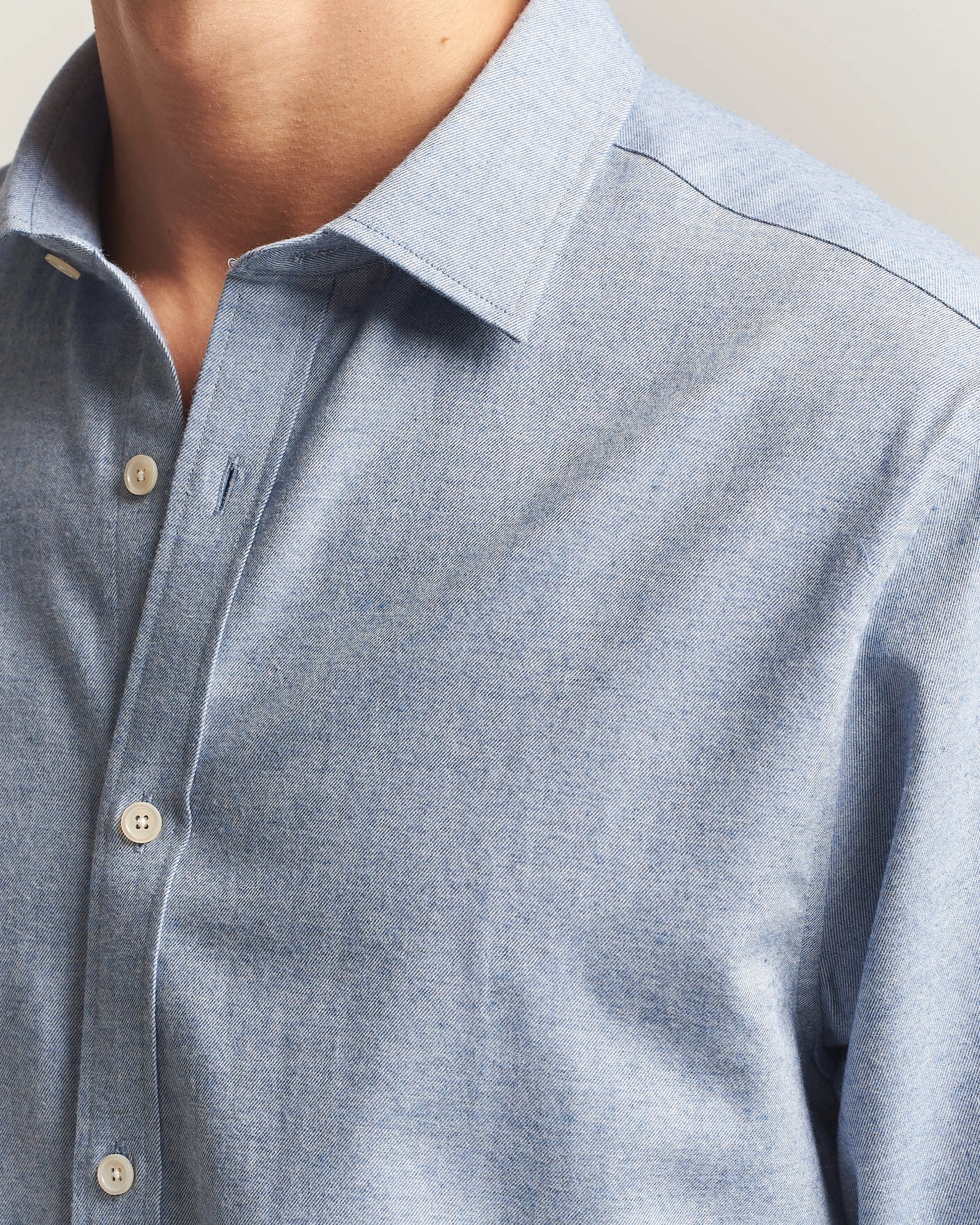 Herr | Skjortor | Gant | Regular Fit Flannel Shirt Light Blue Melange