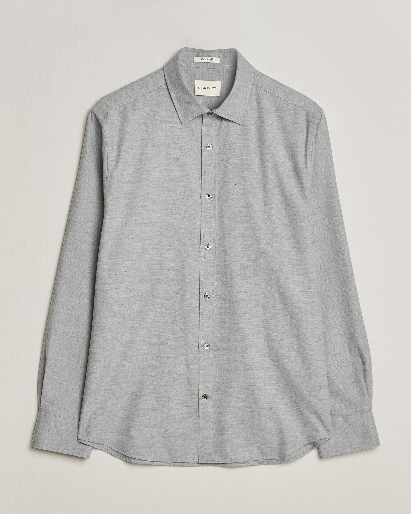 Herr | Skjortor | Gant | Regular Fit Flannel Shirt Grey Melange