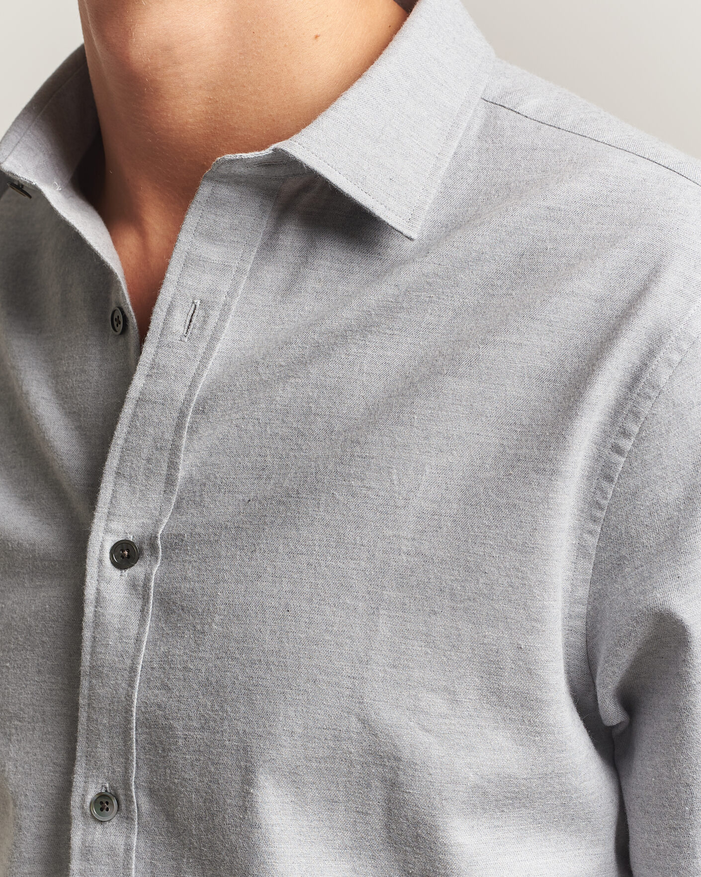 Herr | Skjortor | Gant | Regular Fit Flannel Shirt Grey Melange