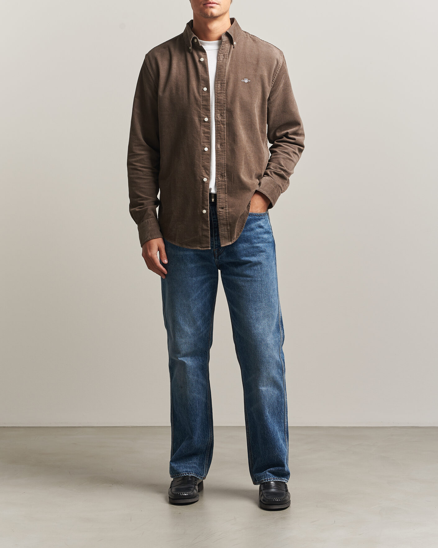 Herr | Skjortor | Gant | Regular Fit Corduroy Shirt Faded Taupe