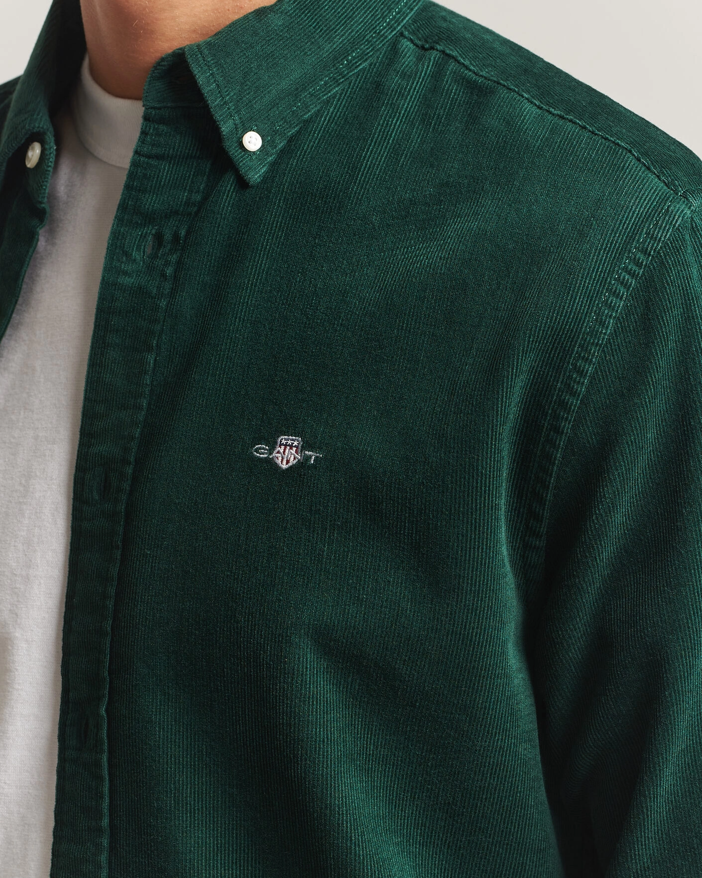 Herr | Skjortor | Gant | Regular Fit Corduroy Shirt Tartan Green