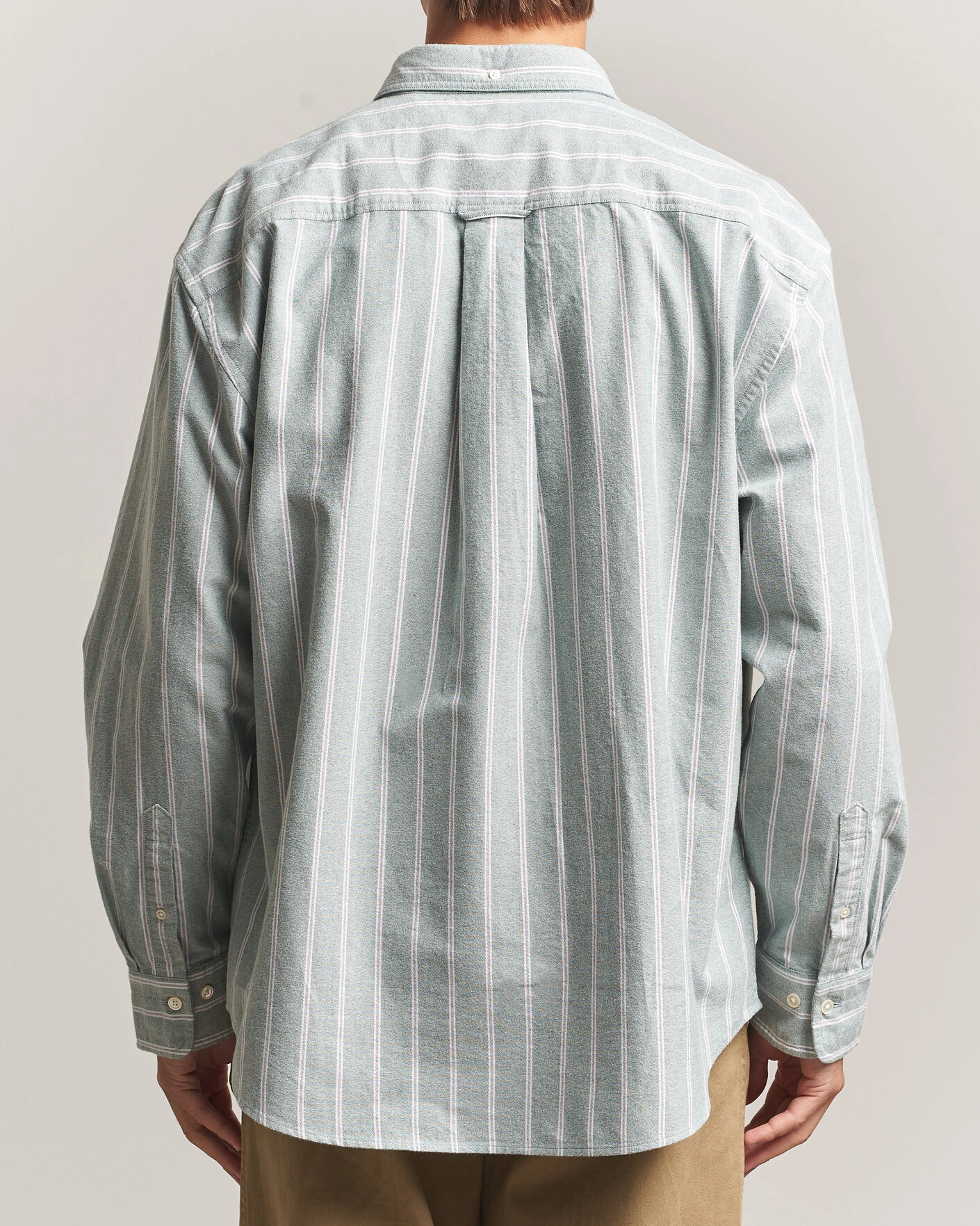 Herr | Skjortor | Gant | Relaxed Fit Brushed Oxford Striped Shirt Dark Emerald