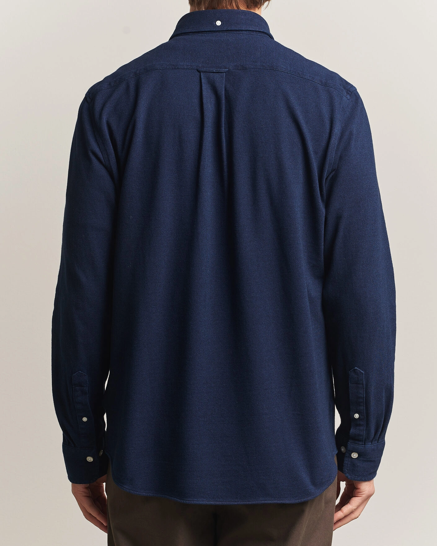 Herr | Skjortor | Gant | Regular Fit Indigo Jersey Pique Shirt Dark Blue
