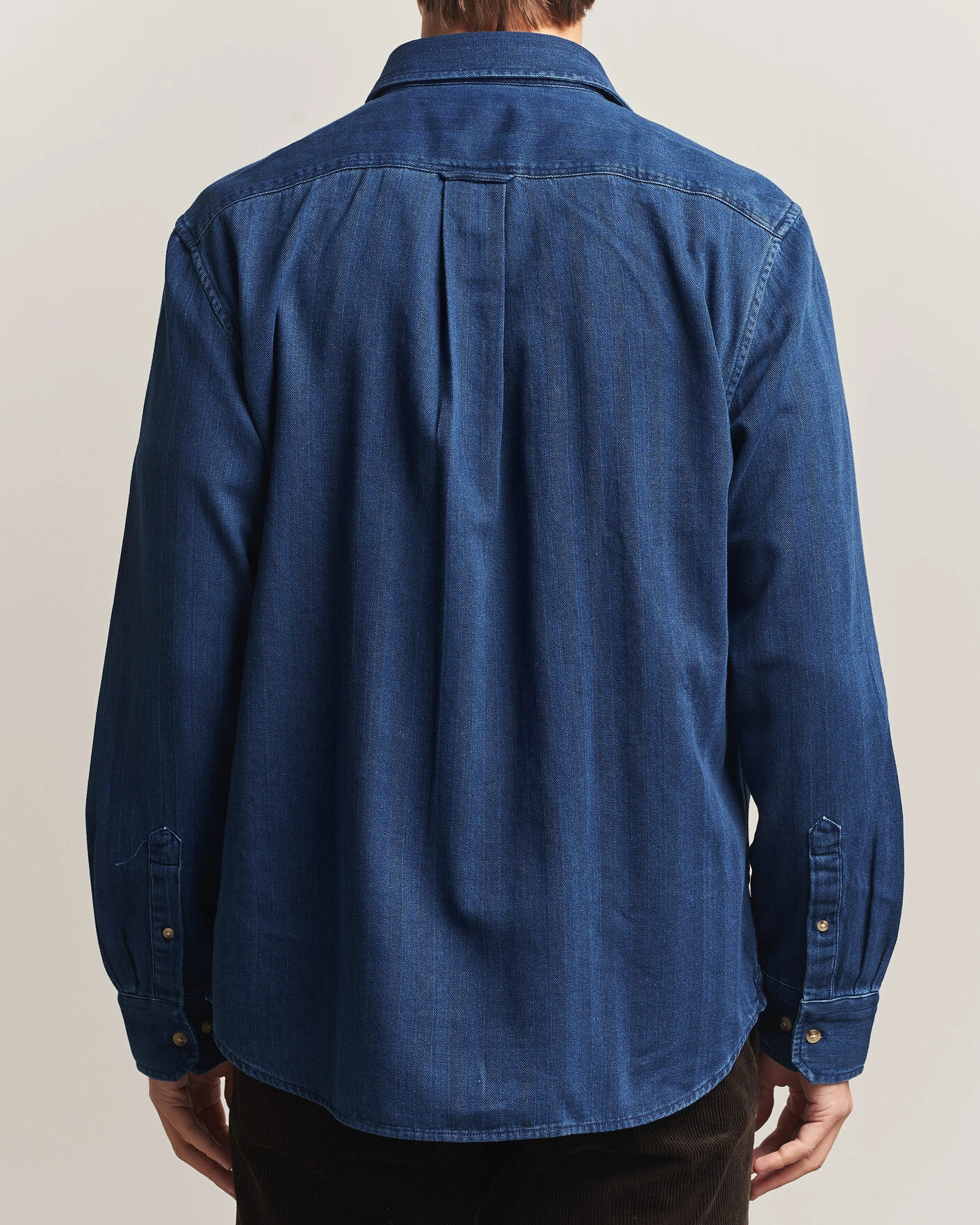 Herr | Skjortor | Gant | Regular Fit Indigo Herringbone Overshirt Mid Blue