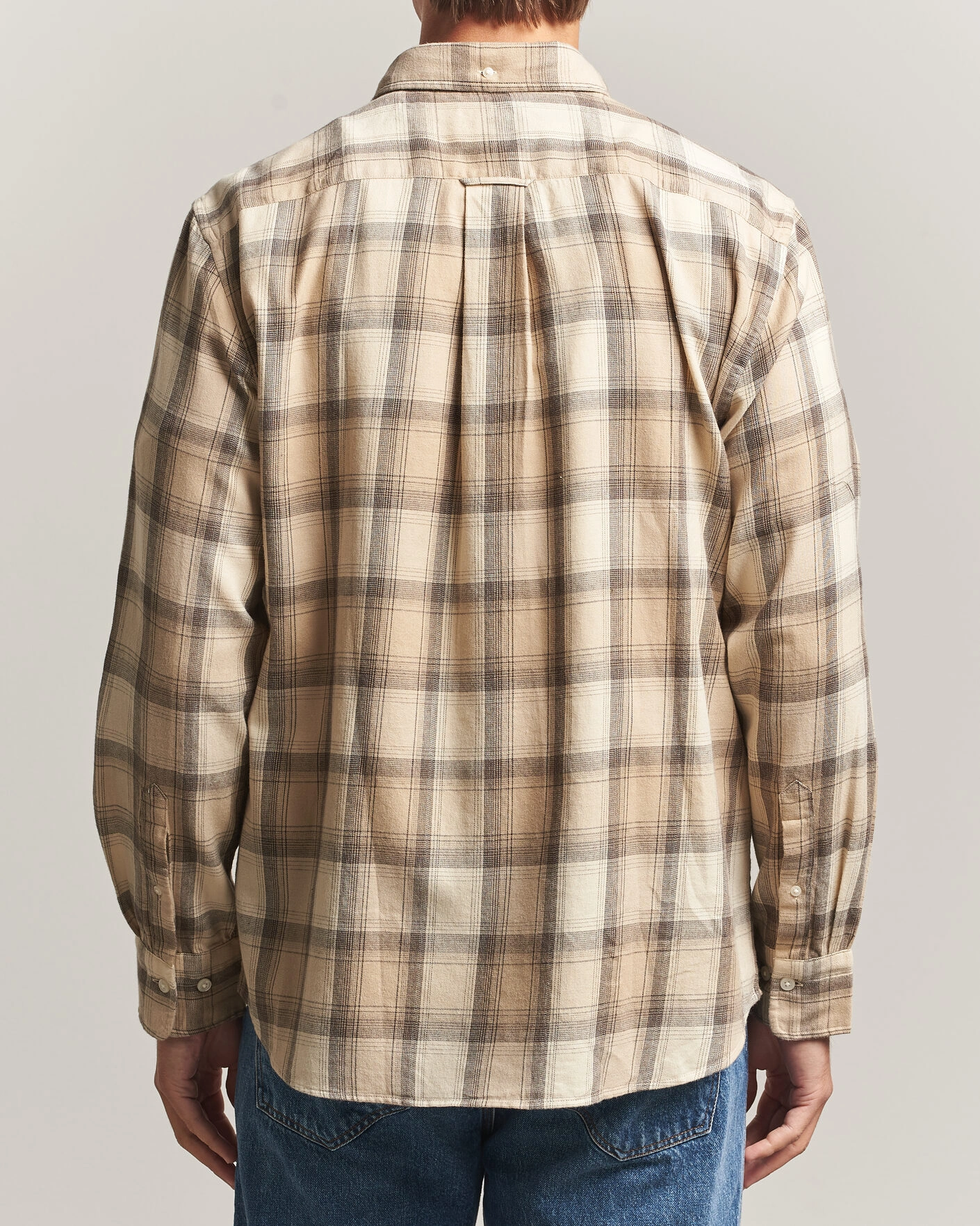 Herr | Skjortor | Gant | Regular Fit Windblown Flannel Checked Shirt Dry Sand