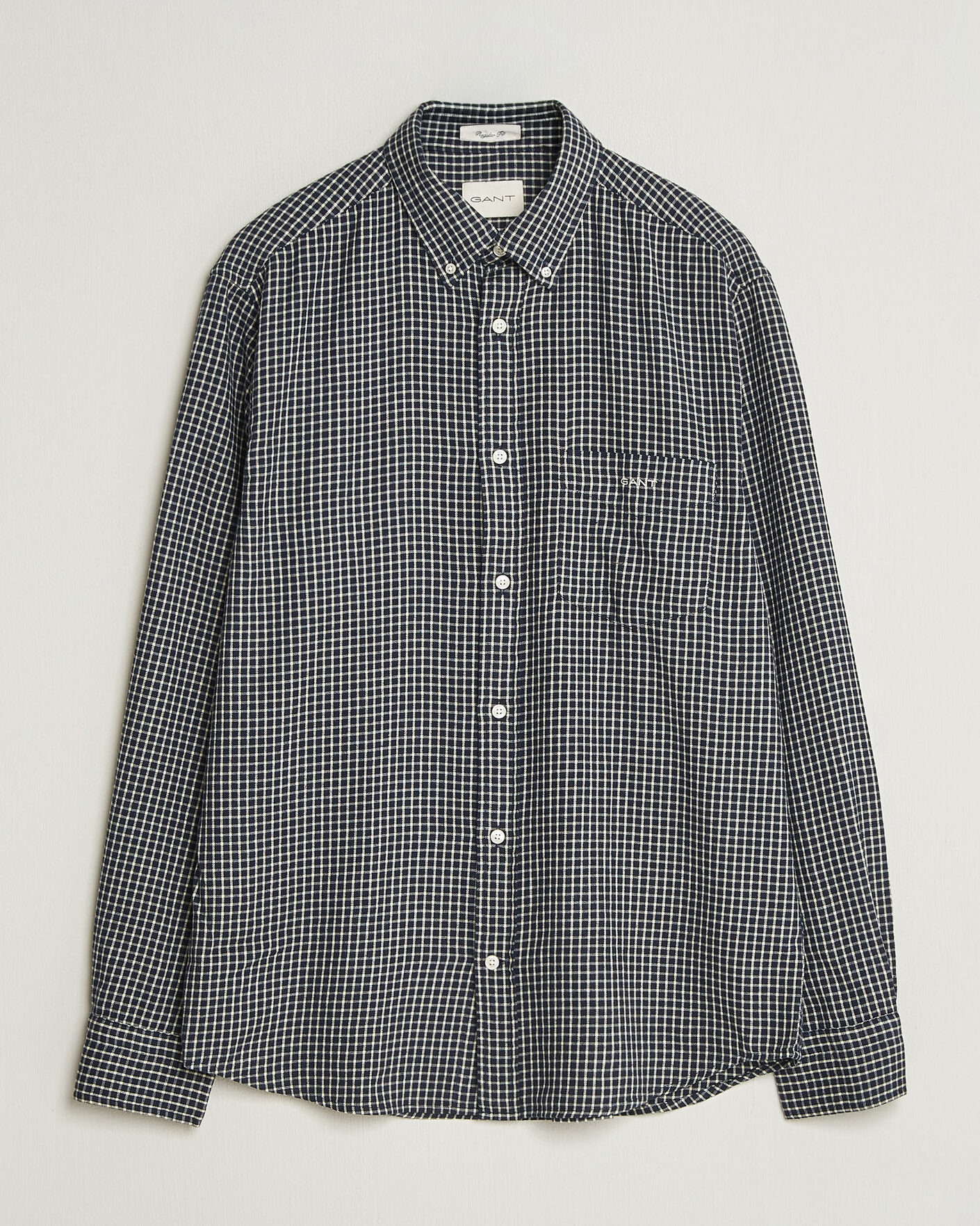 Herr | Skjortor | Gant | Regular Fit Windblown Flannel Checked Shirt Evening Blue