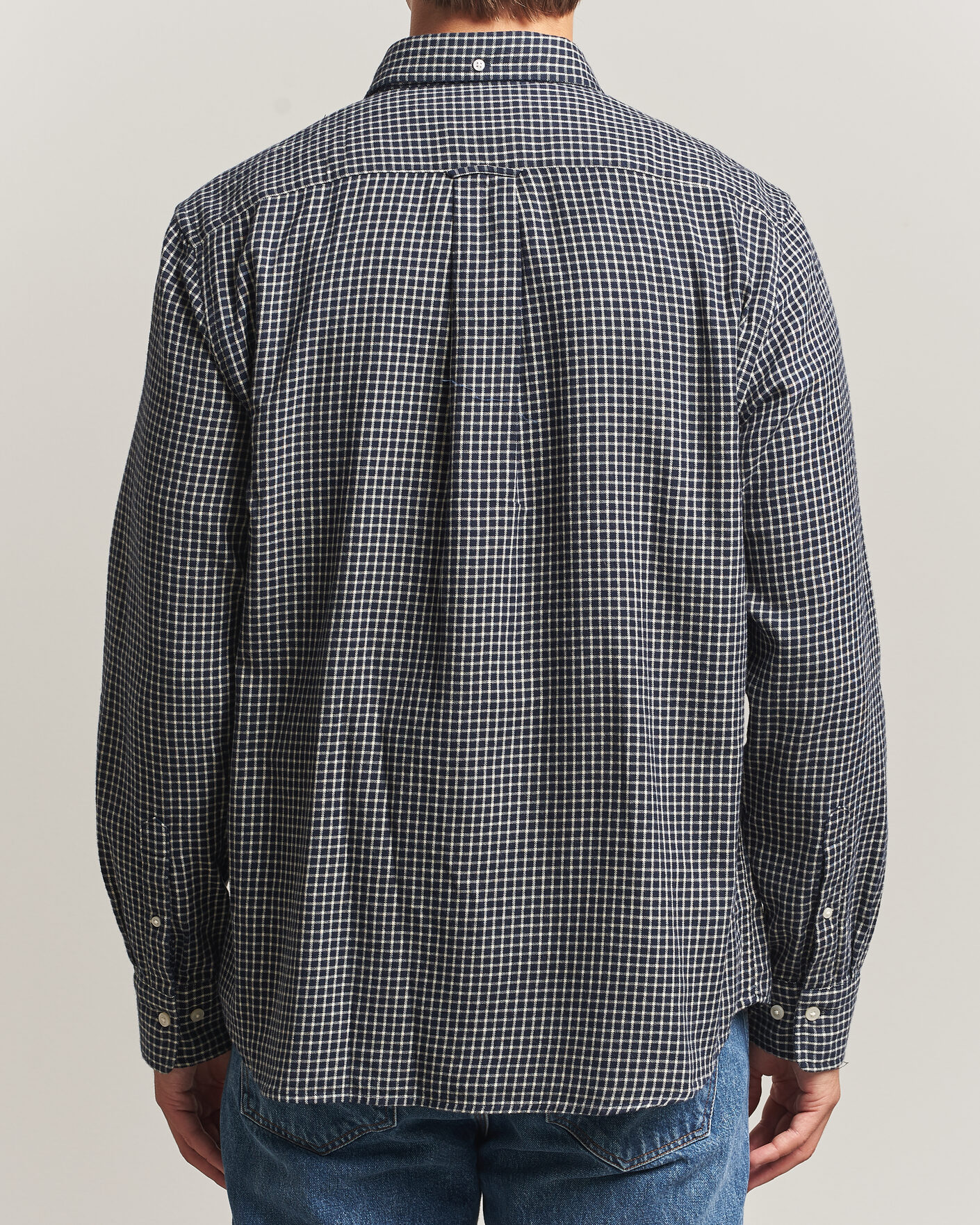 Herr | Skjortor | Gant | Regular Fit Windblown Flannel Checked Shirt Evening Blue