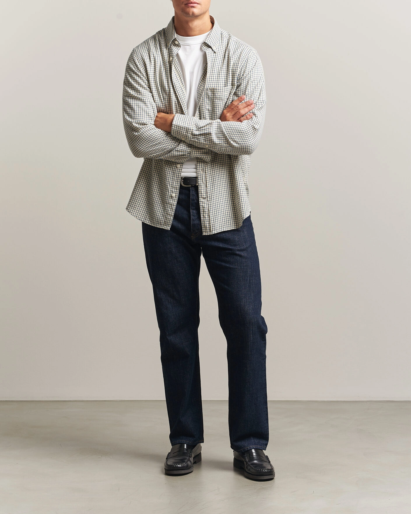Herr | Skjortor | Gant | Regular Fit Windblown Flannel Checked Shirt Blue Horizon