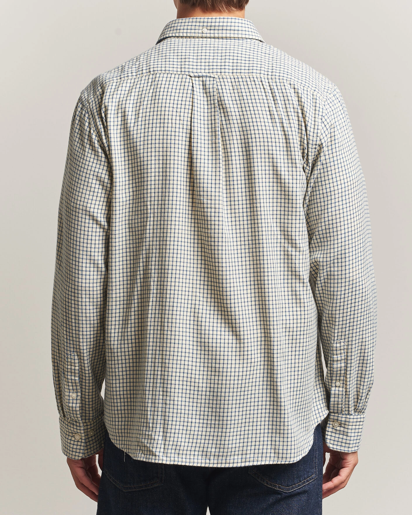 Herr | Skjortor | Gant | Regular Fit Windblown Flannel Checked Shirt Blue Horizon