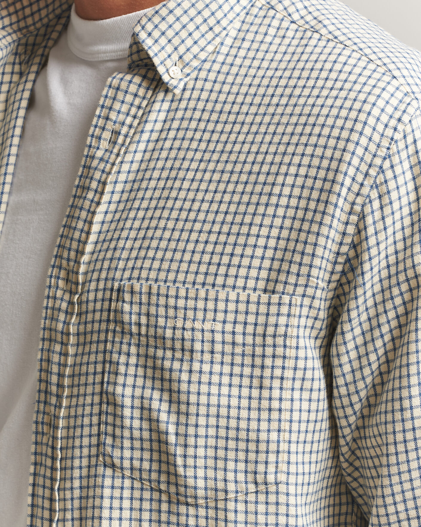 Herr | Skjortor | Gant | Regular Fit Windblown Flannel Checked Shirt Blue Horizon