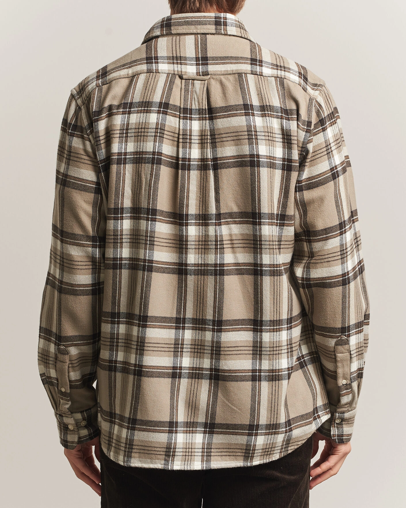 Herr | Skjortor | Gant | Regular Fit Flannel Checked Overshirt Mist Taupe