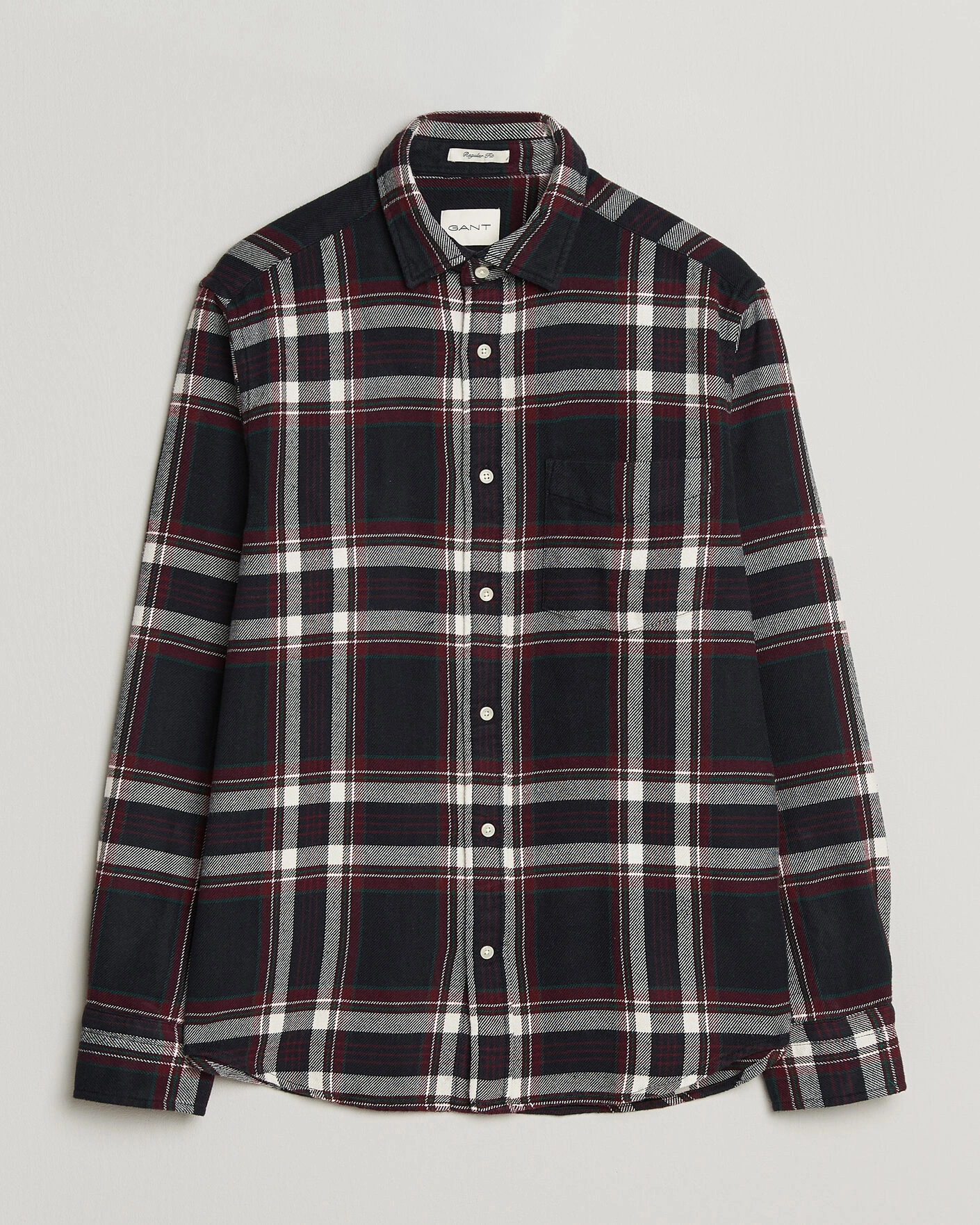 Herr | Skjortor | Gant | Regular Fit Flannel Checked Overshirt Evening Blue