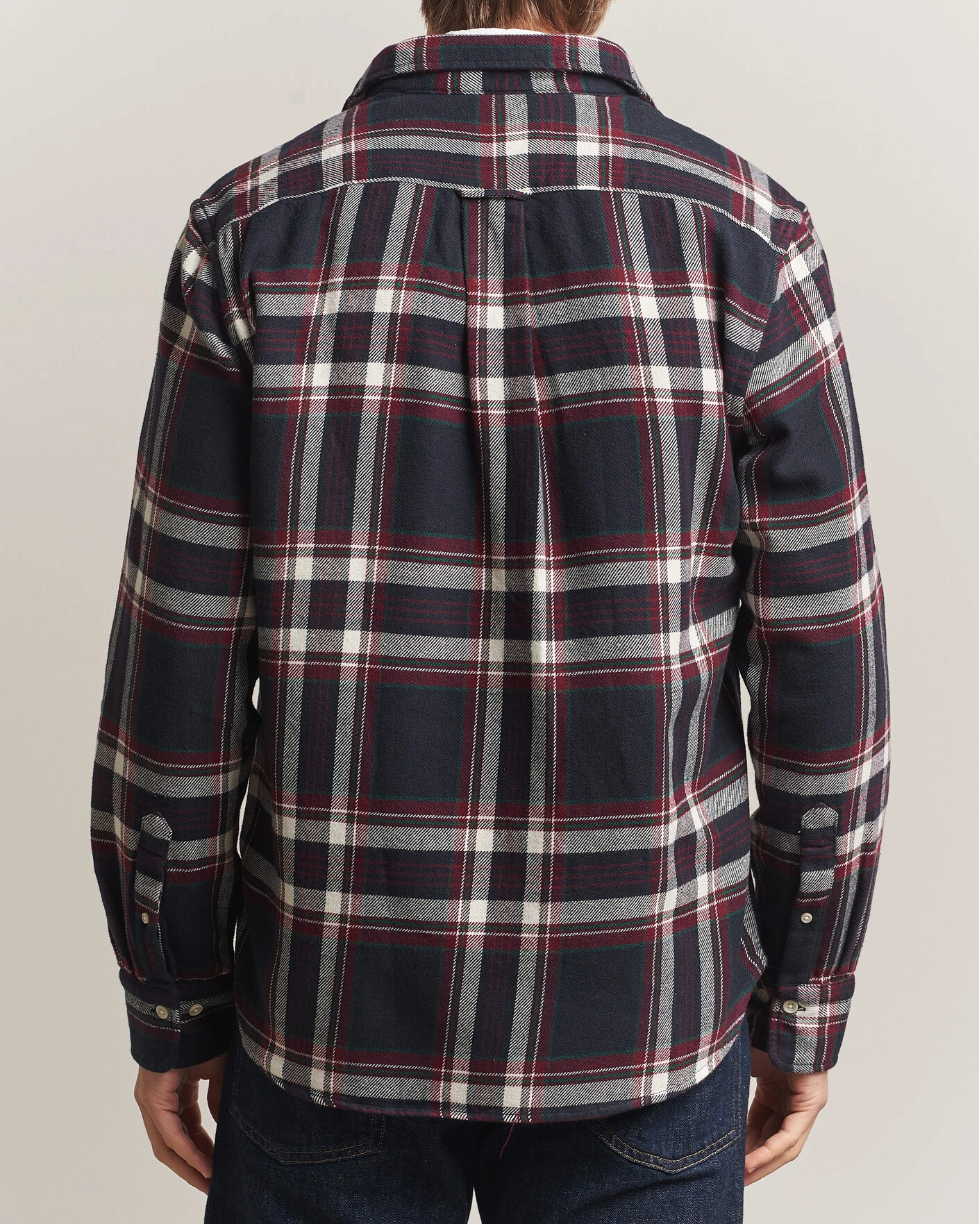 Herr | Skjortor | Gant | Regular Fit Flannel Checked Overshirt Evening Blue