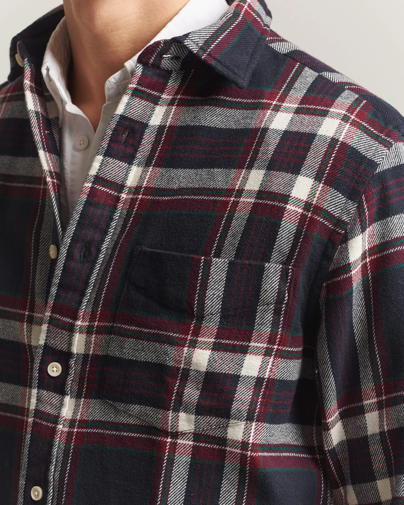 Herr | Skjortor | Gant | Regular Fit Flannel Checked Overshirt Evening Blue