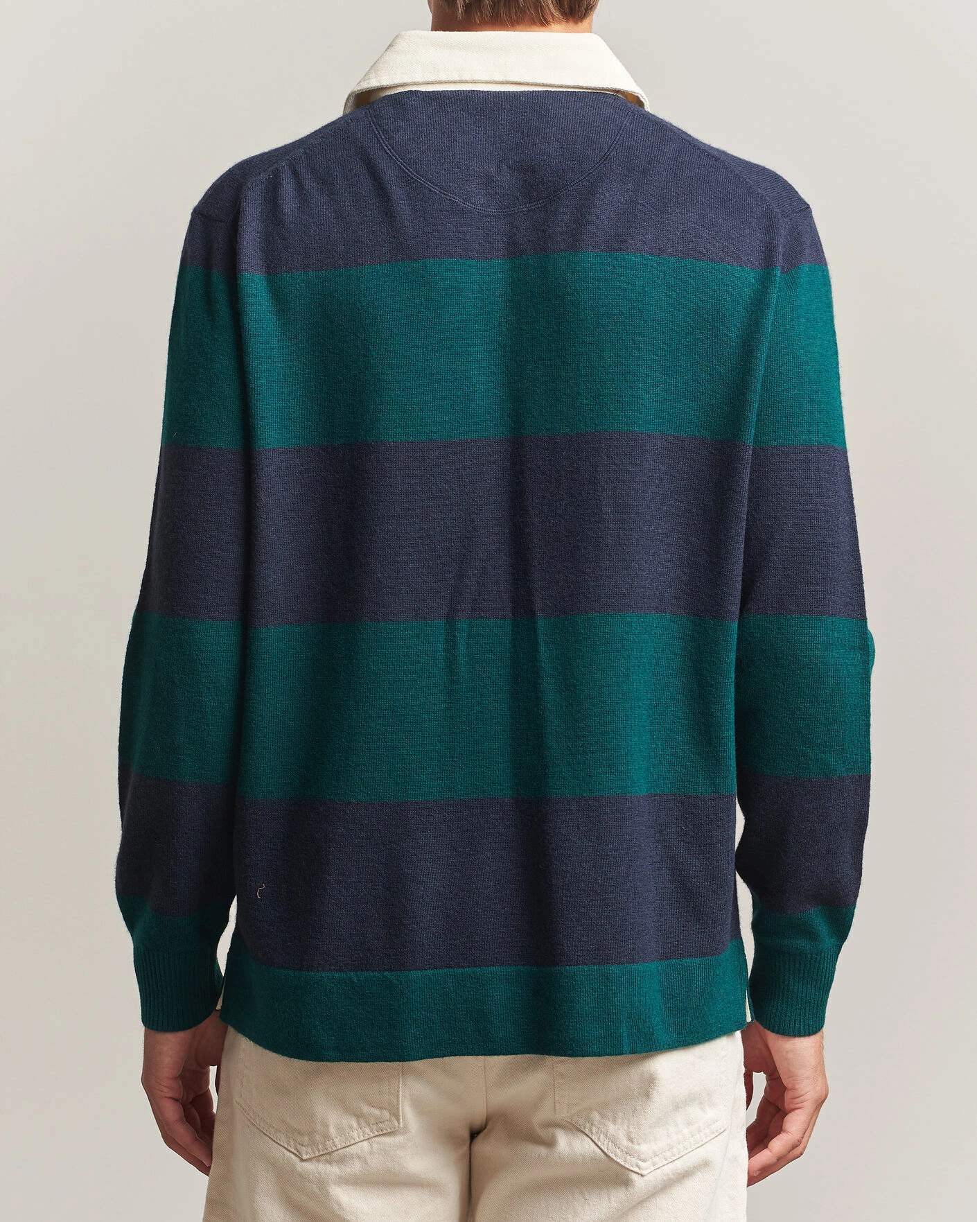 Herr | Tröjor | Gant | Lambswool Barstriped Rugger Dark Emerald