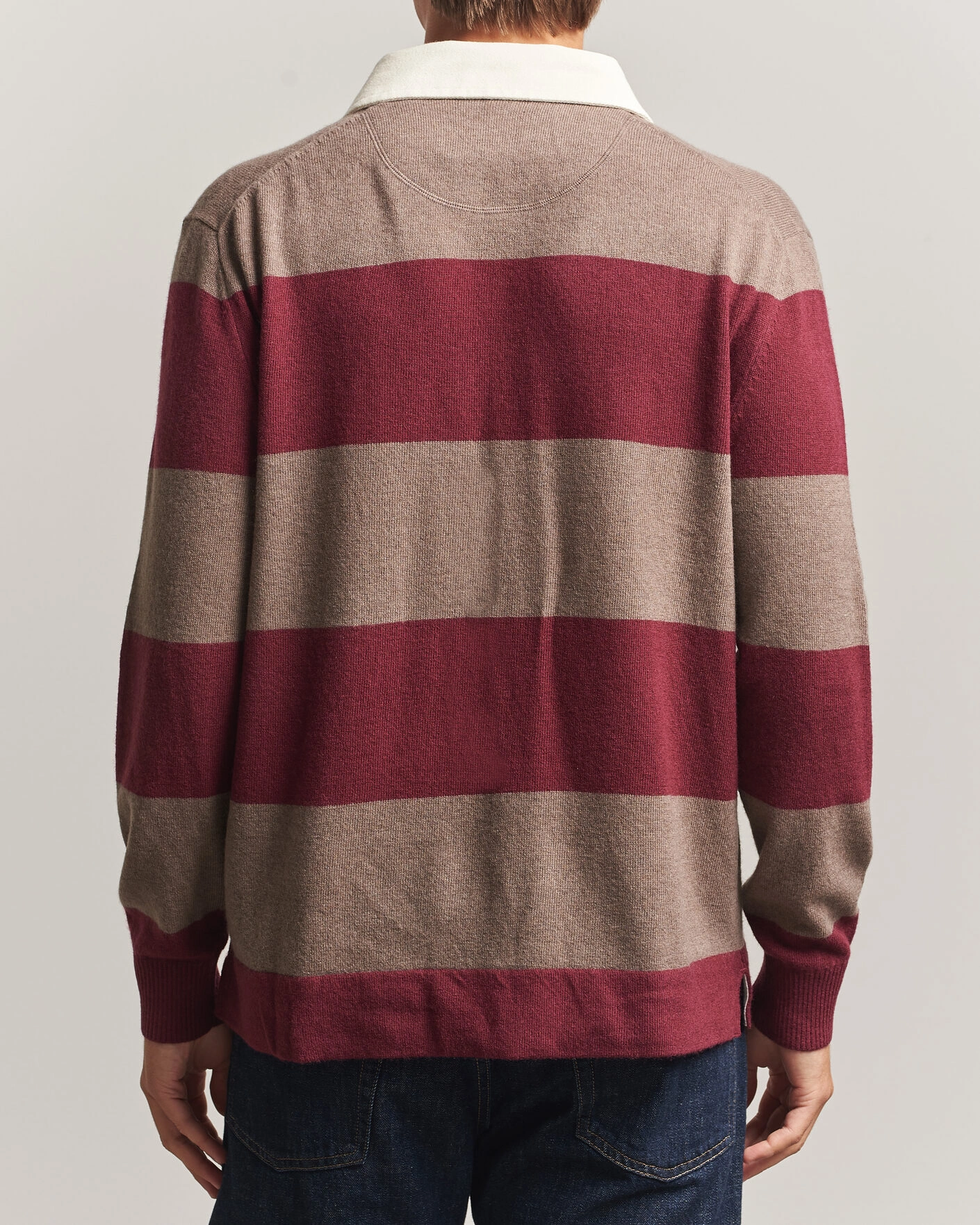Herr | Tröjor | Gant | Lambswool Barstriped Rugger Deep Grape Wine