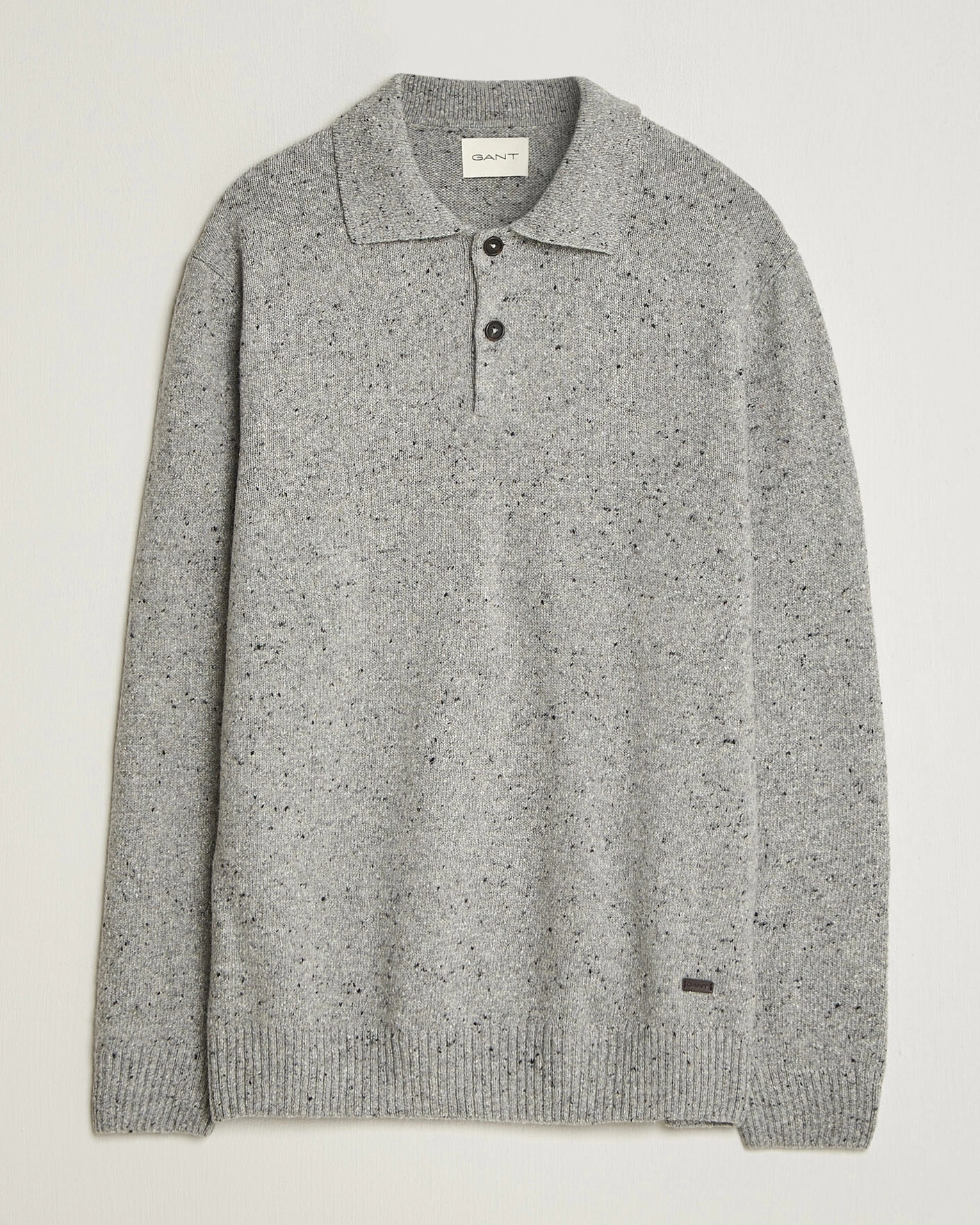 Herr | Tröjor | Gant | Neps Wool Polo Grey Melange