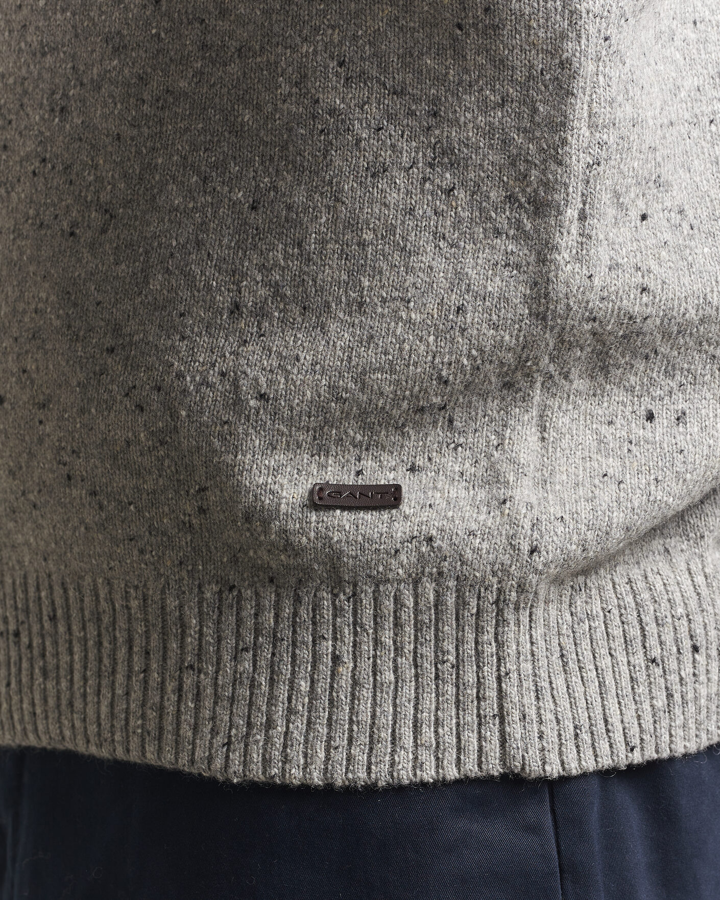 Herr | Tröjor | Gant | Neps Wool Polo Grey Melange