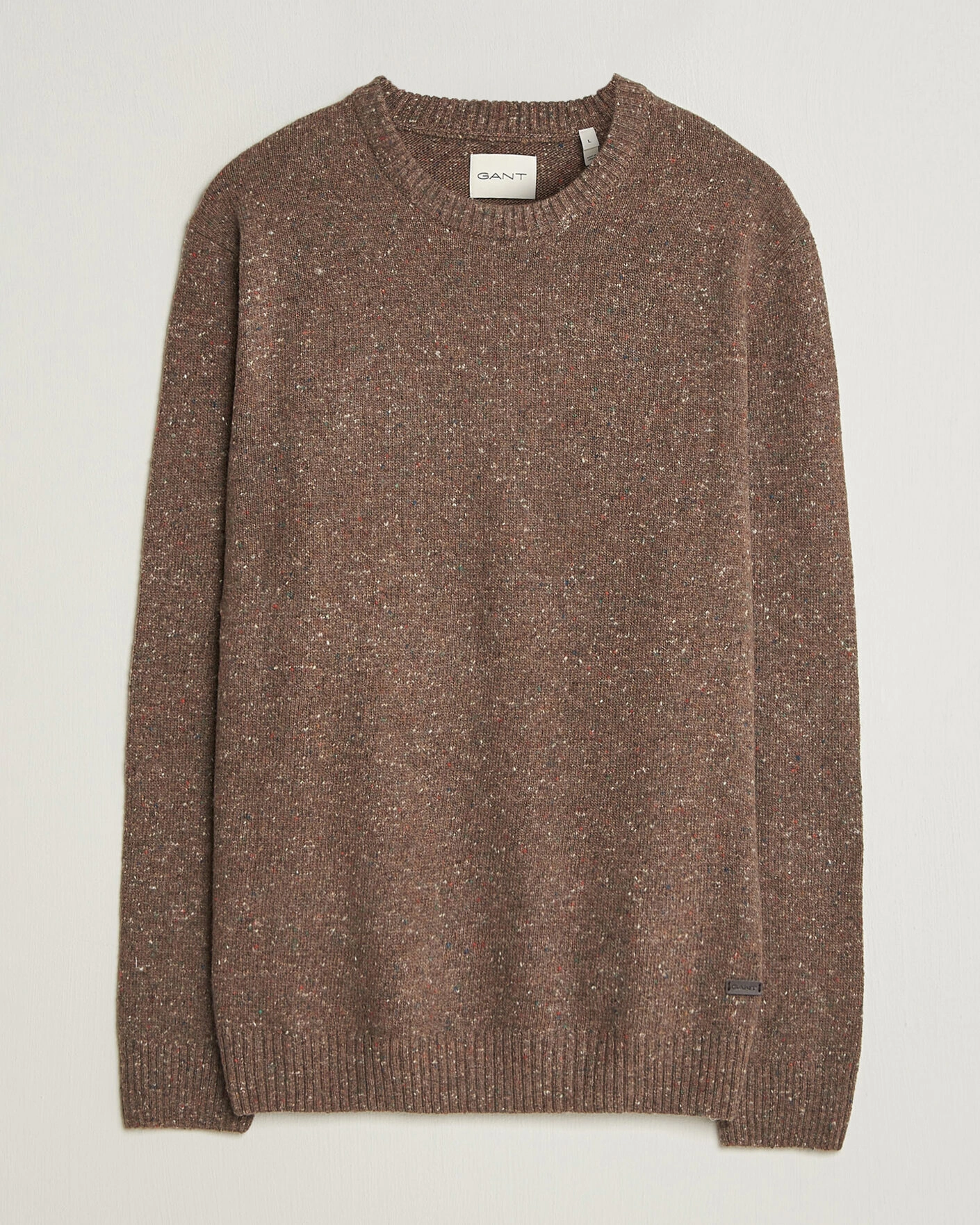 Herr | Tröjor | Gant | Neps Wool Crew Neck Sweater Faded Taupe