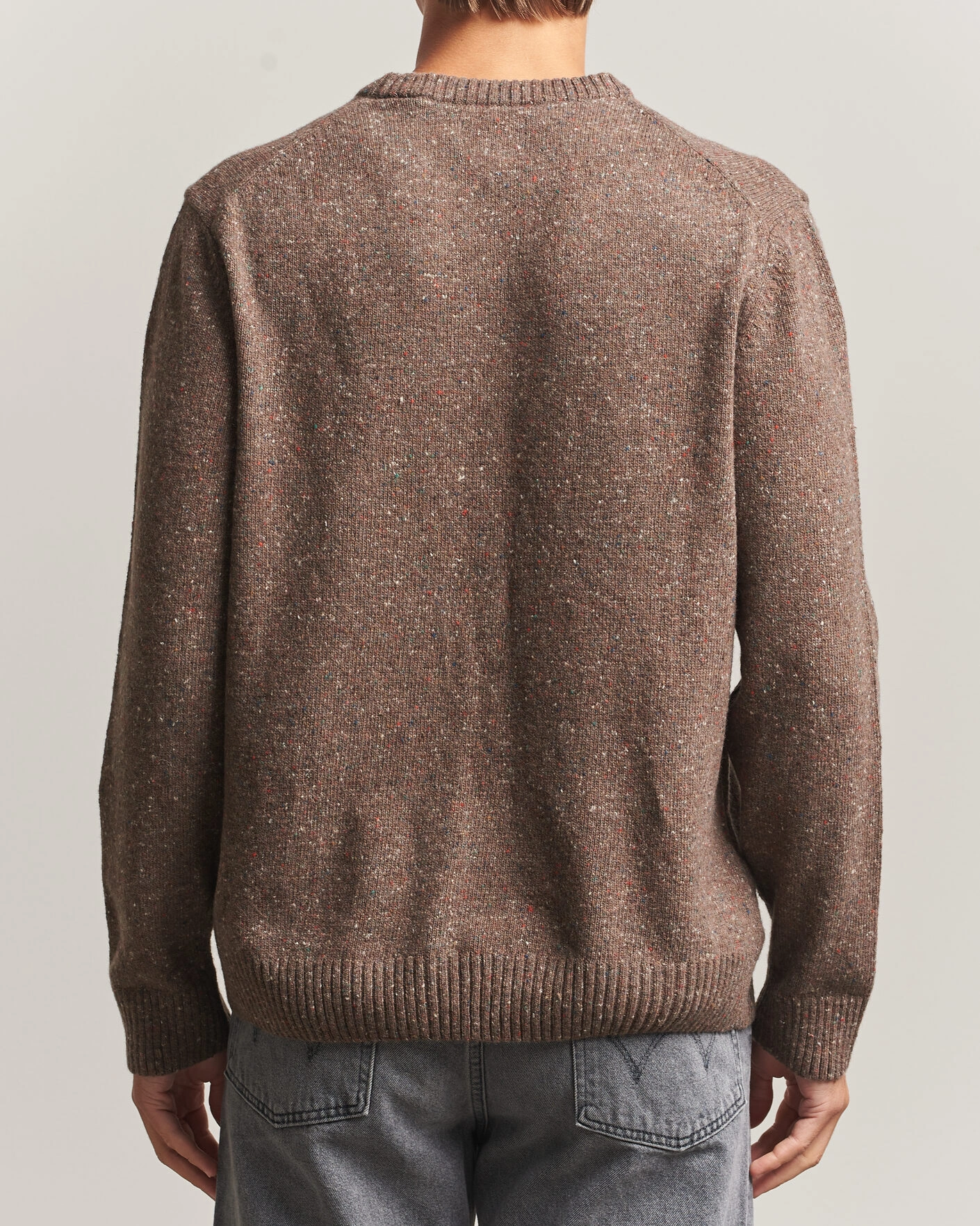 Herr | Tröjor | Gant | Neps Wool Crew Neck Sweater Faded Taupe