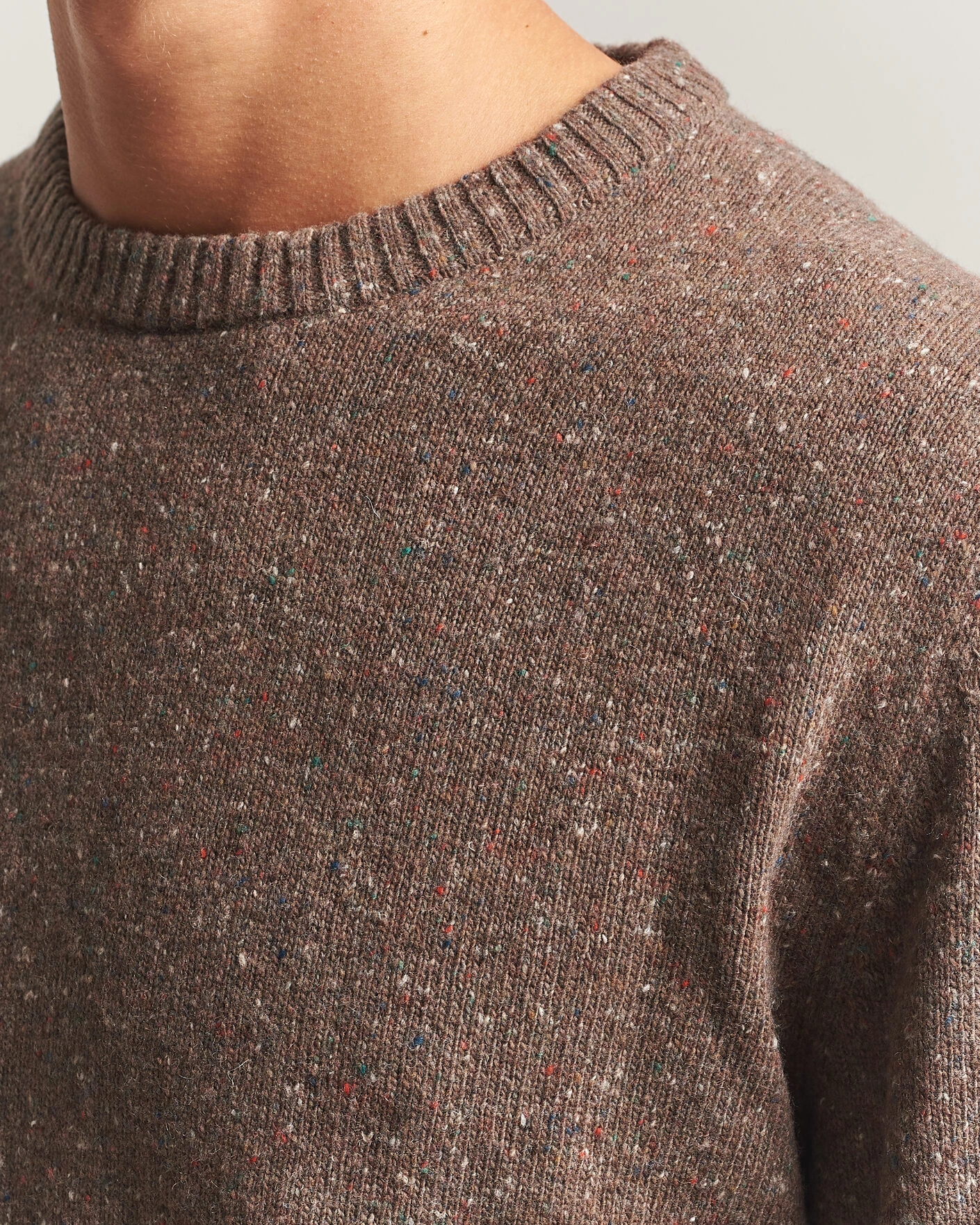 Herr | Tröjor | Gant | Neps Wool Crew Neck Sweater Faded Taupe