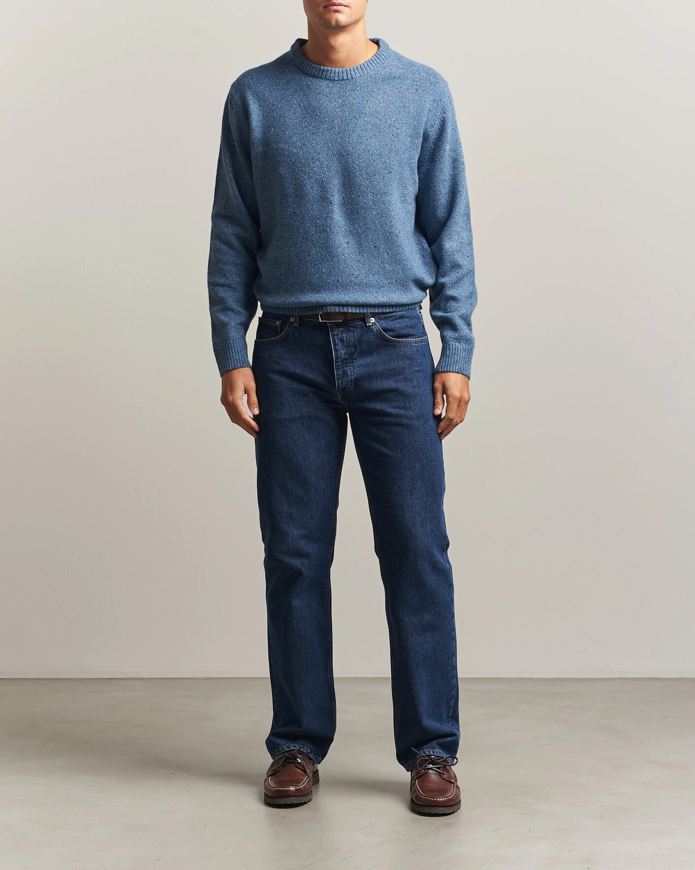 Herr | Tröjor | Gant | Neps Wool Crew Neck Sweater Blue Horizon