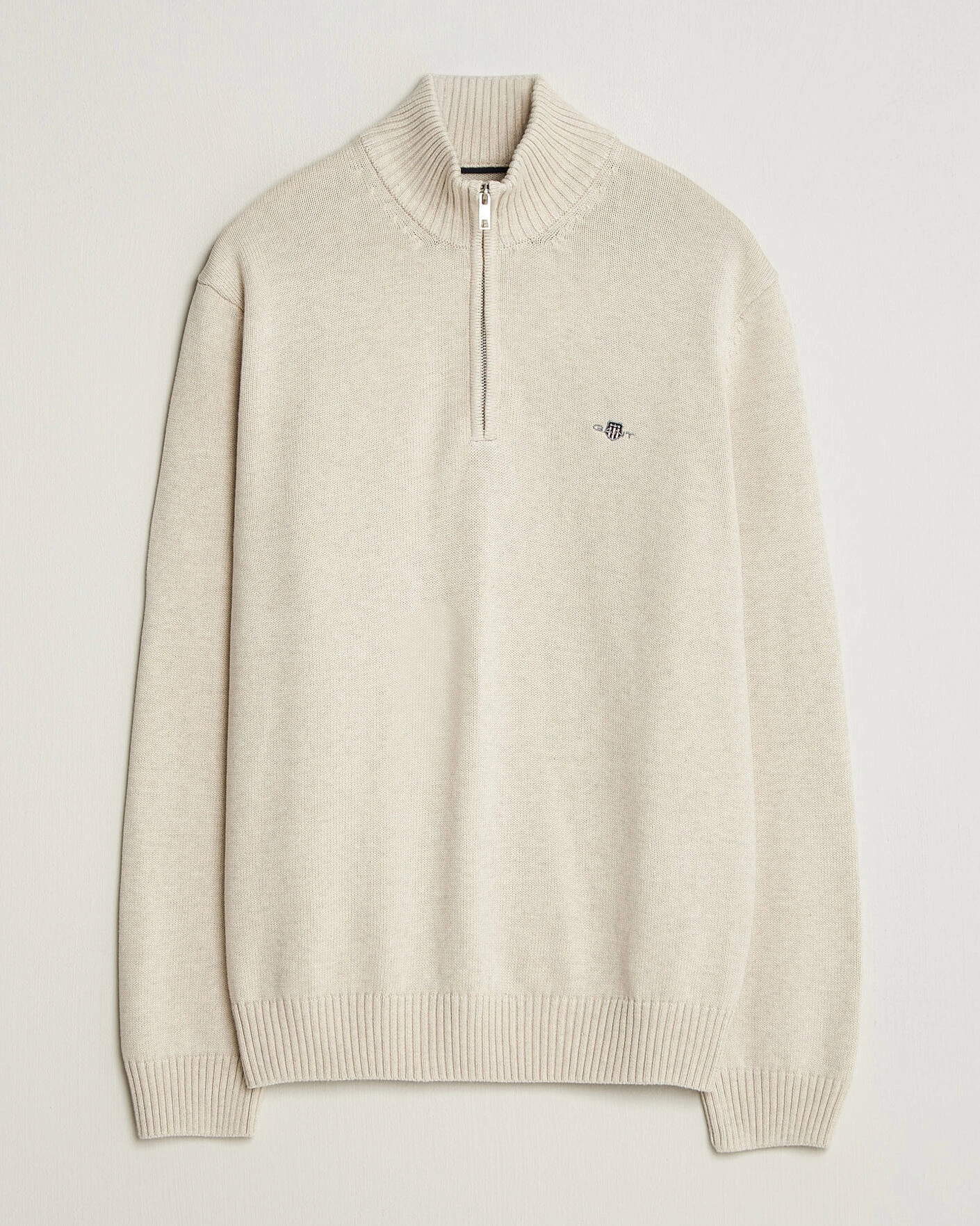 Herr | Tröjor | Gant | Casual Cotton Half Zip Seed Melange
