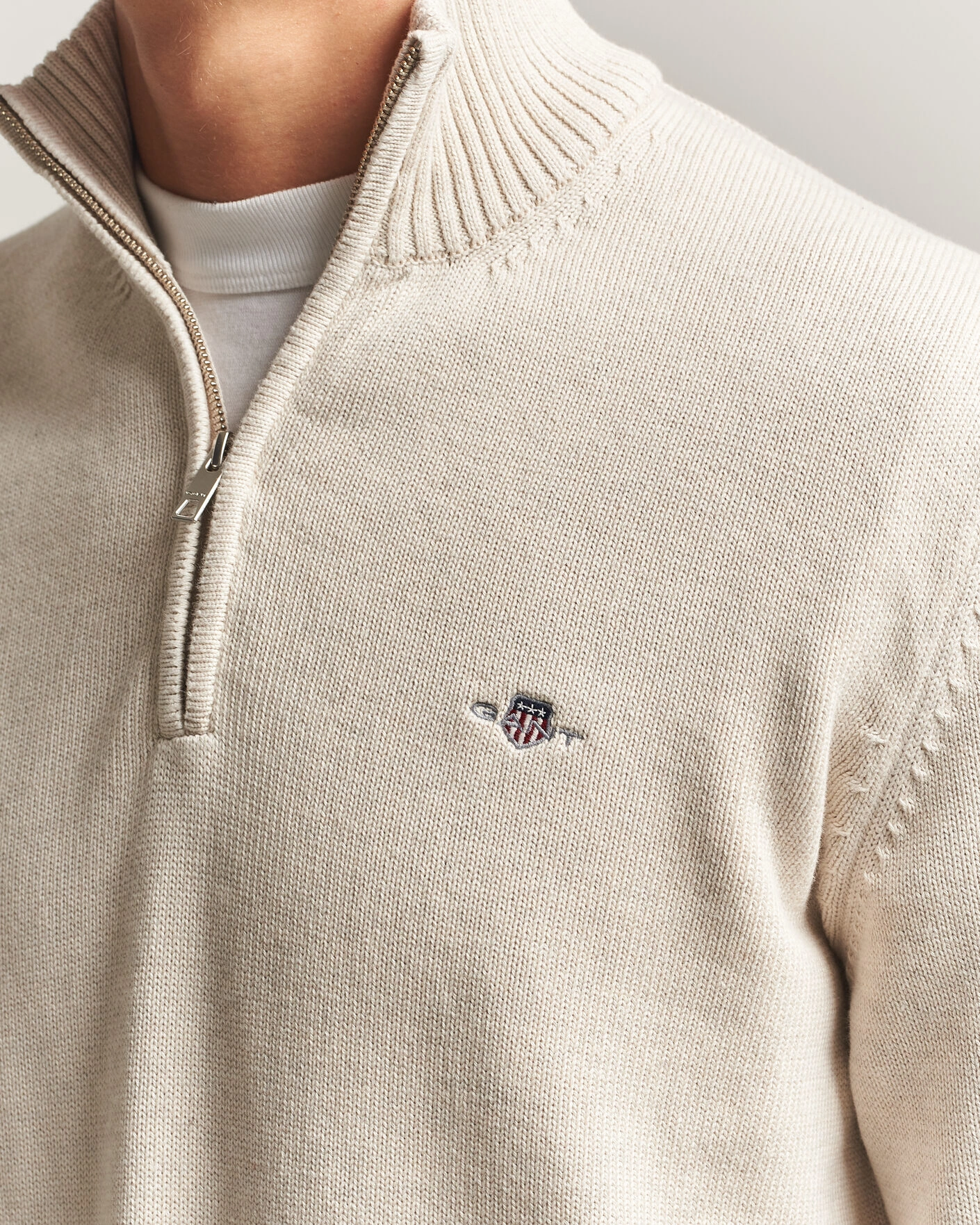 Herr | Tröjor | Gant | Casual Cotton Half Zip Seed Melange
