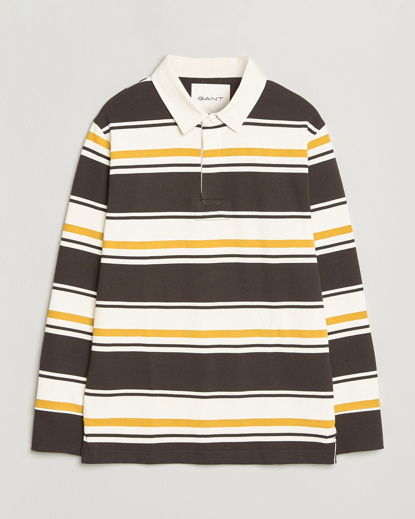 Herr | Tröjor | Gant | Striped Heavy Rugger Charred Wood Brown