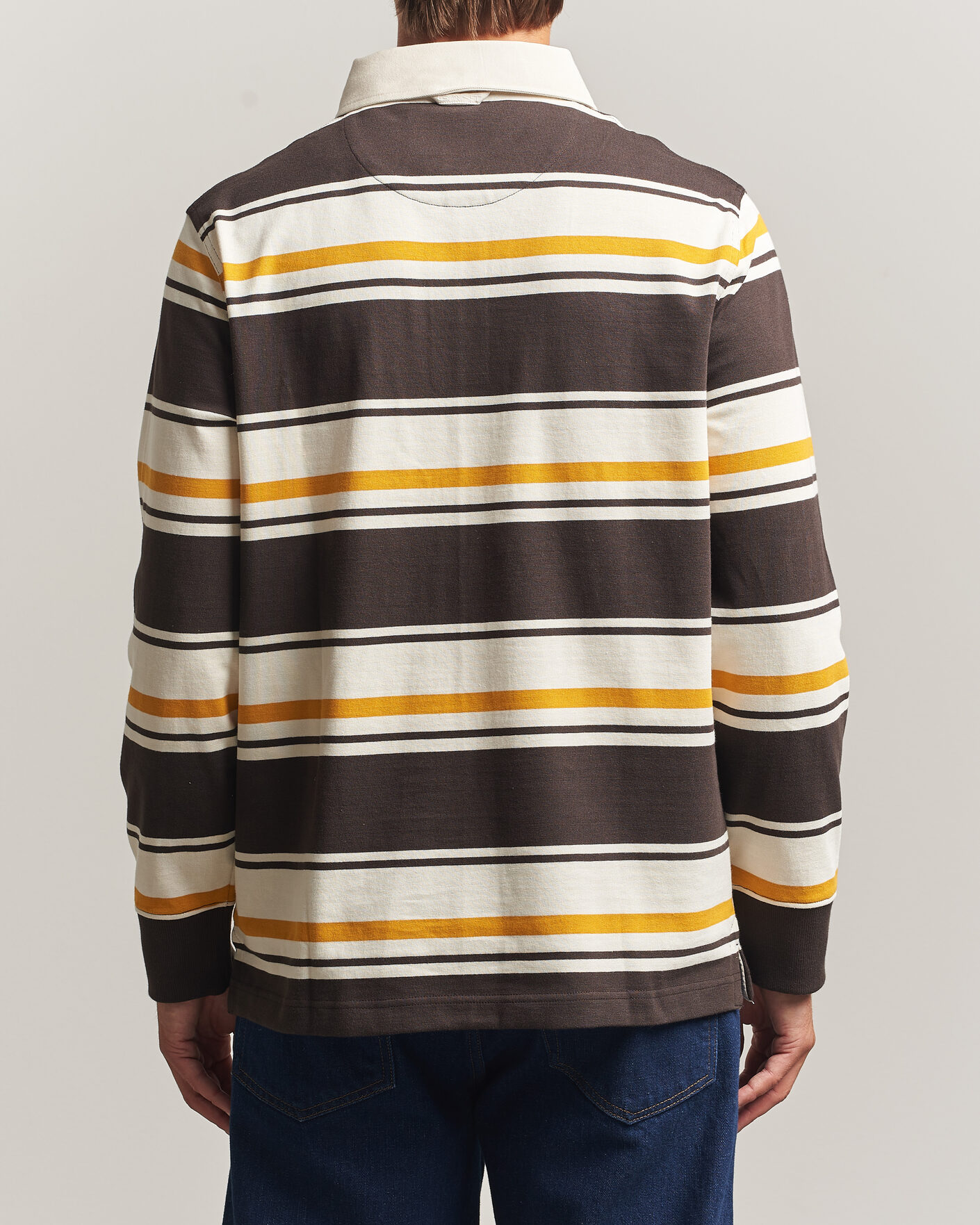 Herr | Tröjor | Gant | Striped Heavy Rugger Charred Wood Brown