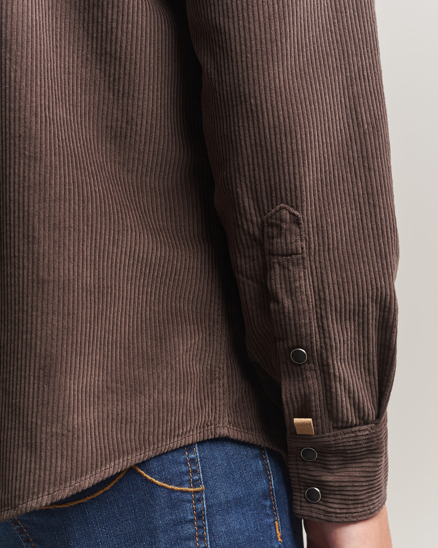 Herr | Skjortor | Jacob Cohën | Cord Pocket Overshirt Brown
