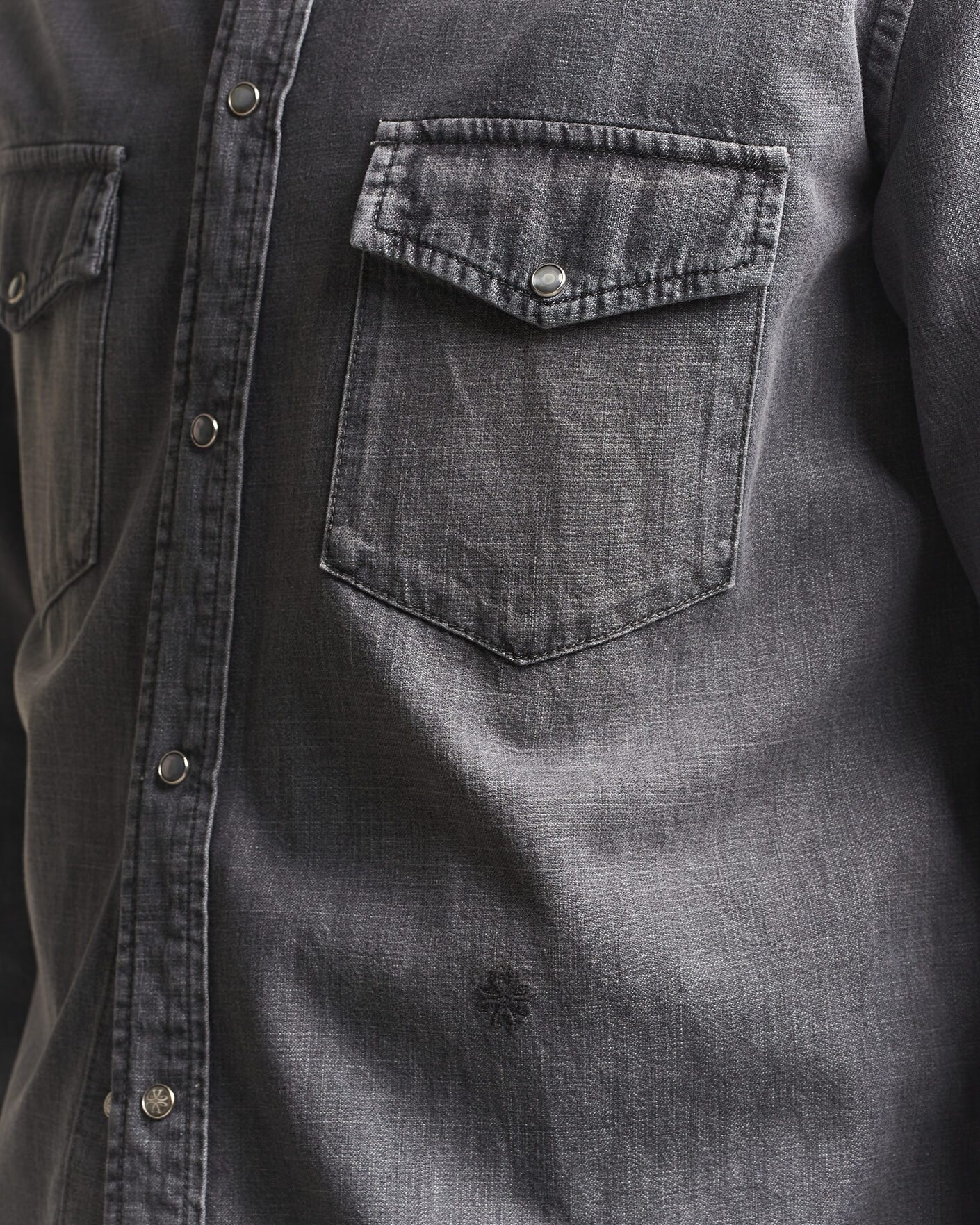 Herr | Skjortor | Jacob Cohën | Denim Western Pocket Overshirt Grey