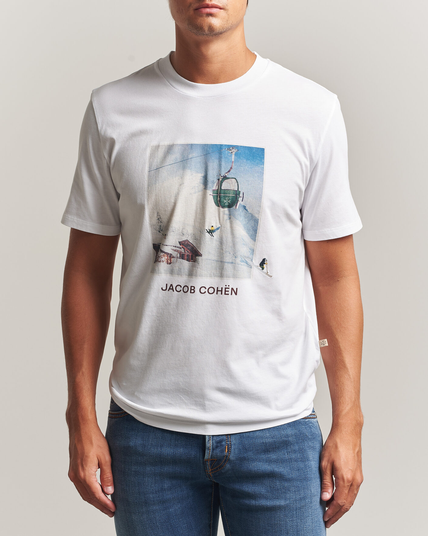 Herr | T-Shirts | Jacob Cohën | Apres Ski Printed T-Shirt White