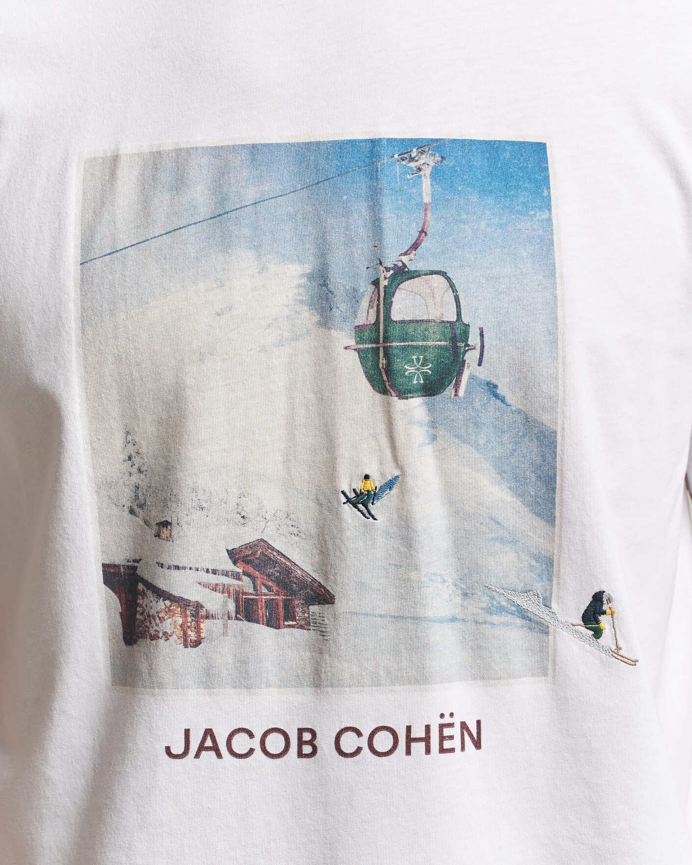 Herr | T-Shirts | Jacob Cohën | Apres Ski Printed T-Shirt White
