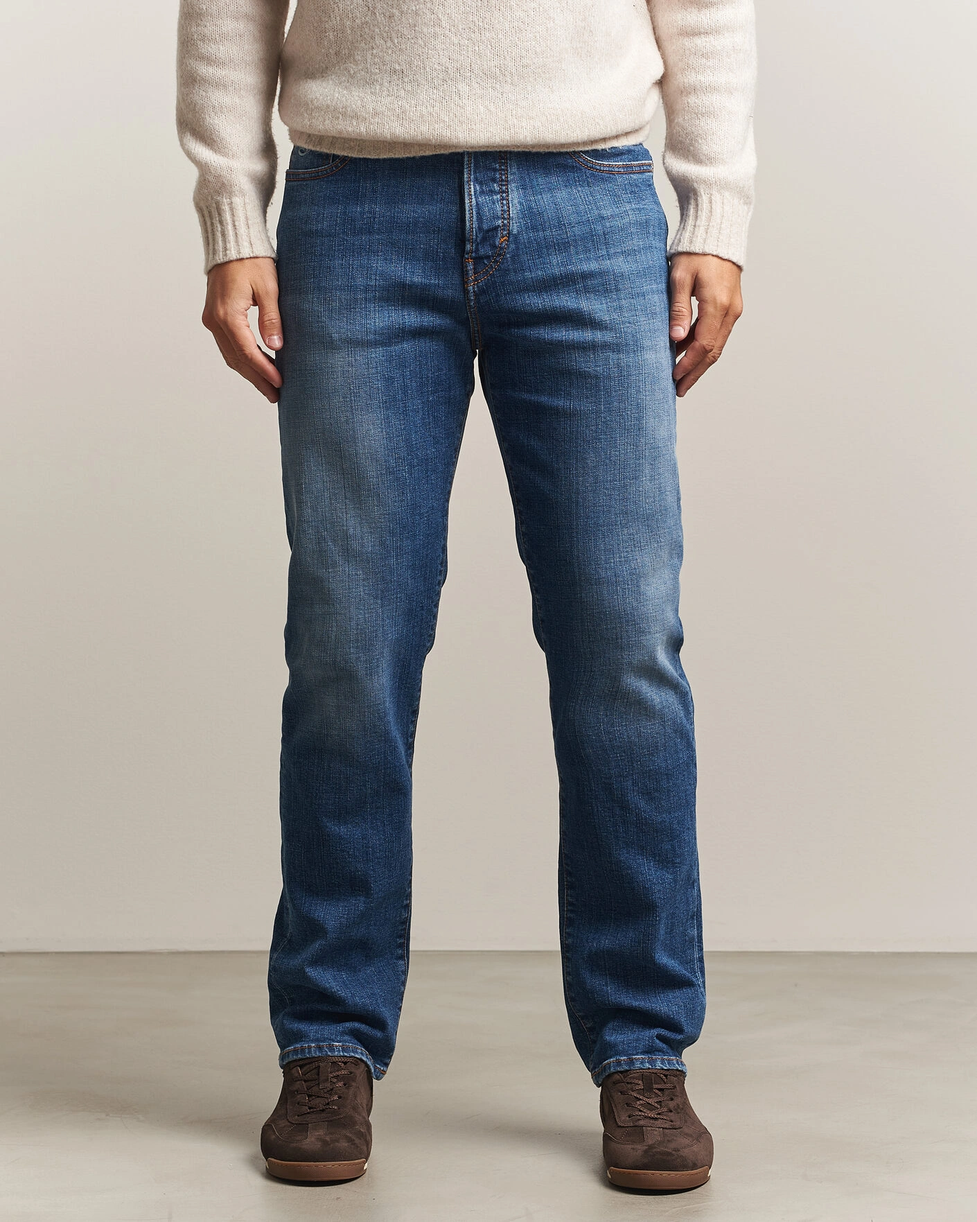 Herr | Jeans | Jacob Cohën | Edos Regular Straight Fit Jeans Mid Blue