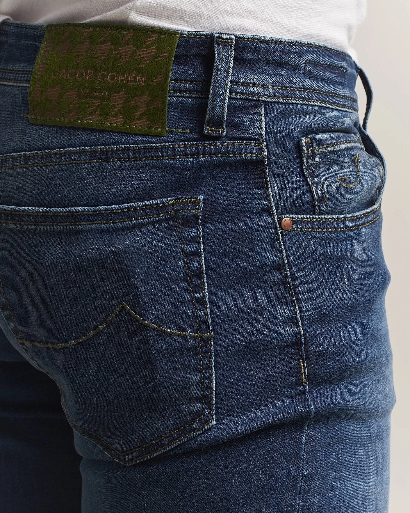 Herr | Jeans | Jacob Cohën | Bard Slim Fit Stretch Jeans Mid Blue